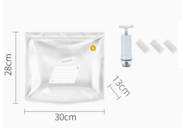 New style 15 vacuum compression bags food fresh-keeping bags with hand pump (stand-up bag) 30*28*13cm