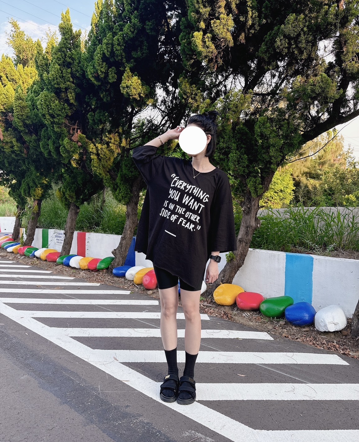 ᴴᴼᵀ ▸▸店長推薦◃◃ 春夏新款/英文字側叉T MANIFEST正韓🇰🇷 韓國女裝 休閒穿搭