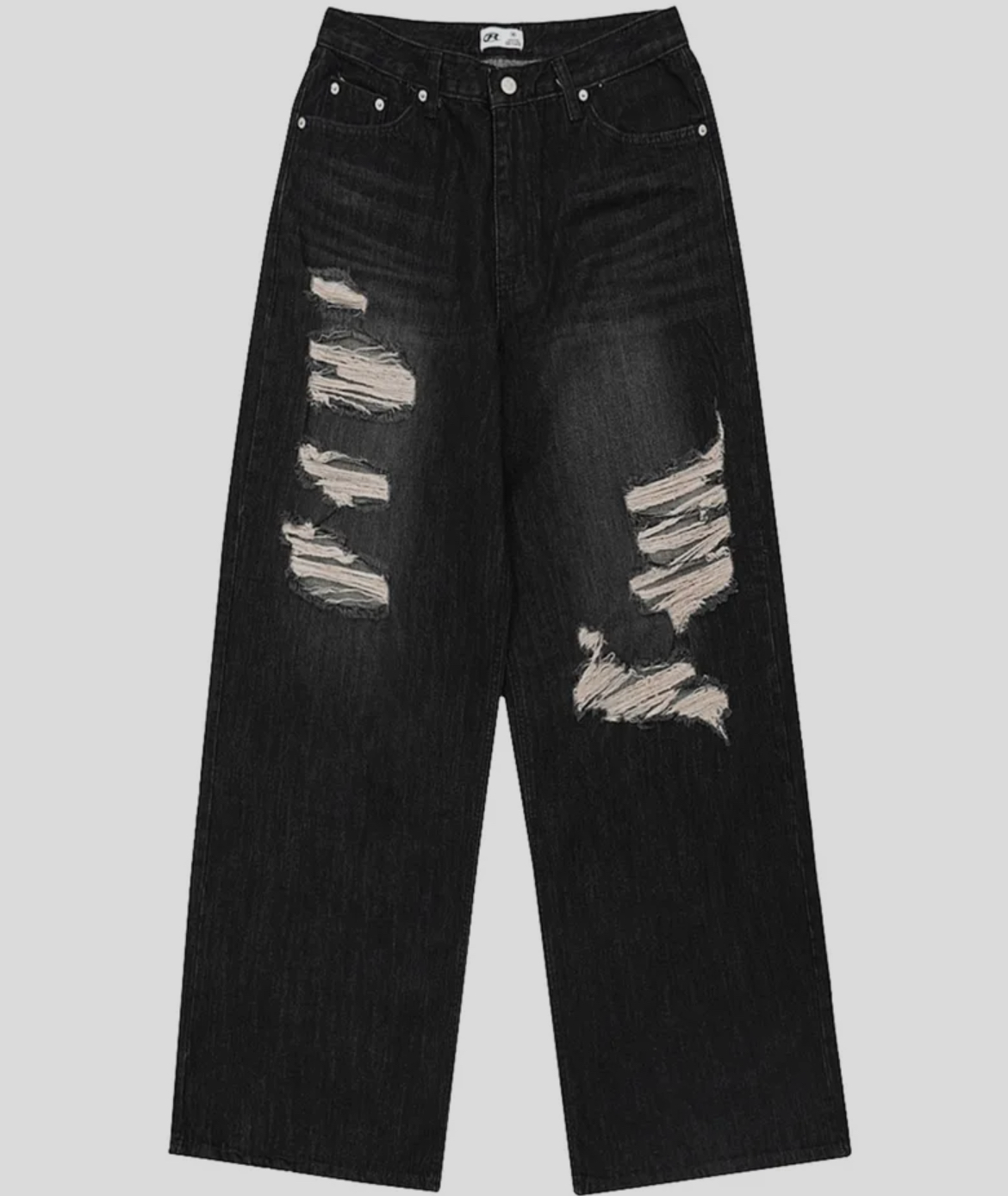 [KARINA同款] Rock Cake - Faye Damage Jeans (BLACK)