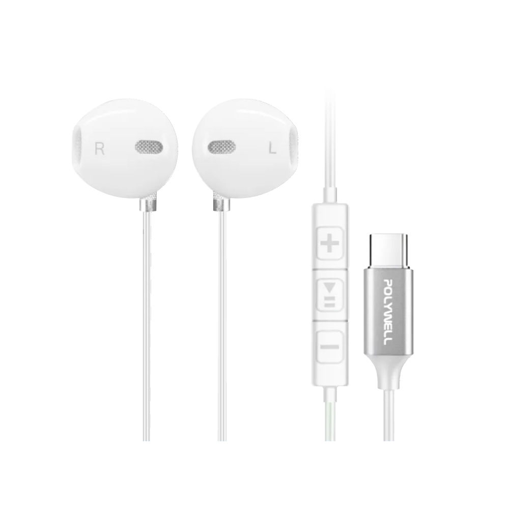 【POLYWELL】Type-C入耳式有線耳機麥克風