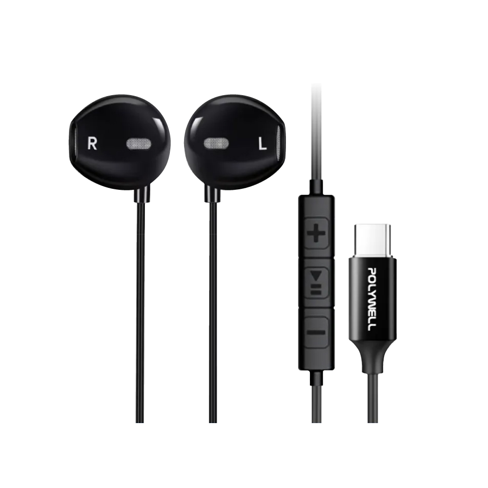 【POLYWELL】Type-C入耳式有線耳機麥克風