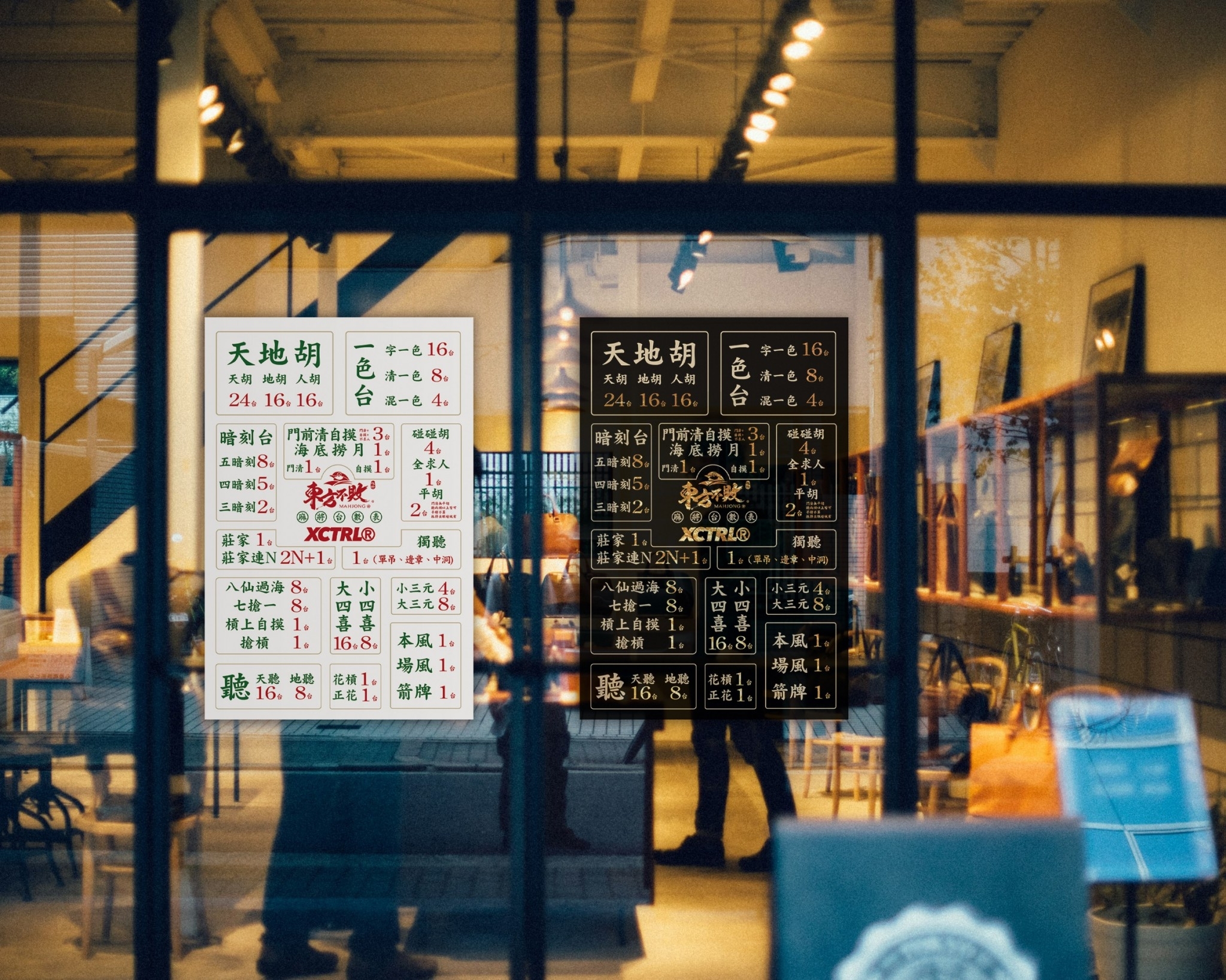 XCTRL 東方不敗麻將台數表掛畫 (黑白兩色 )