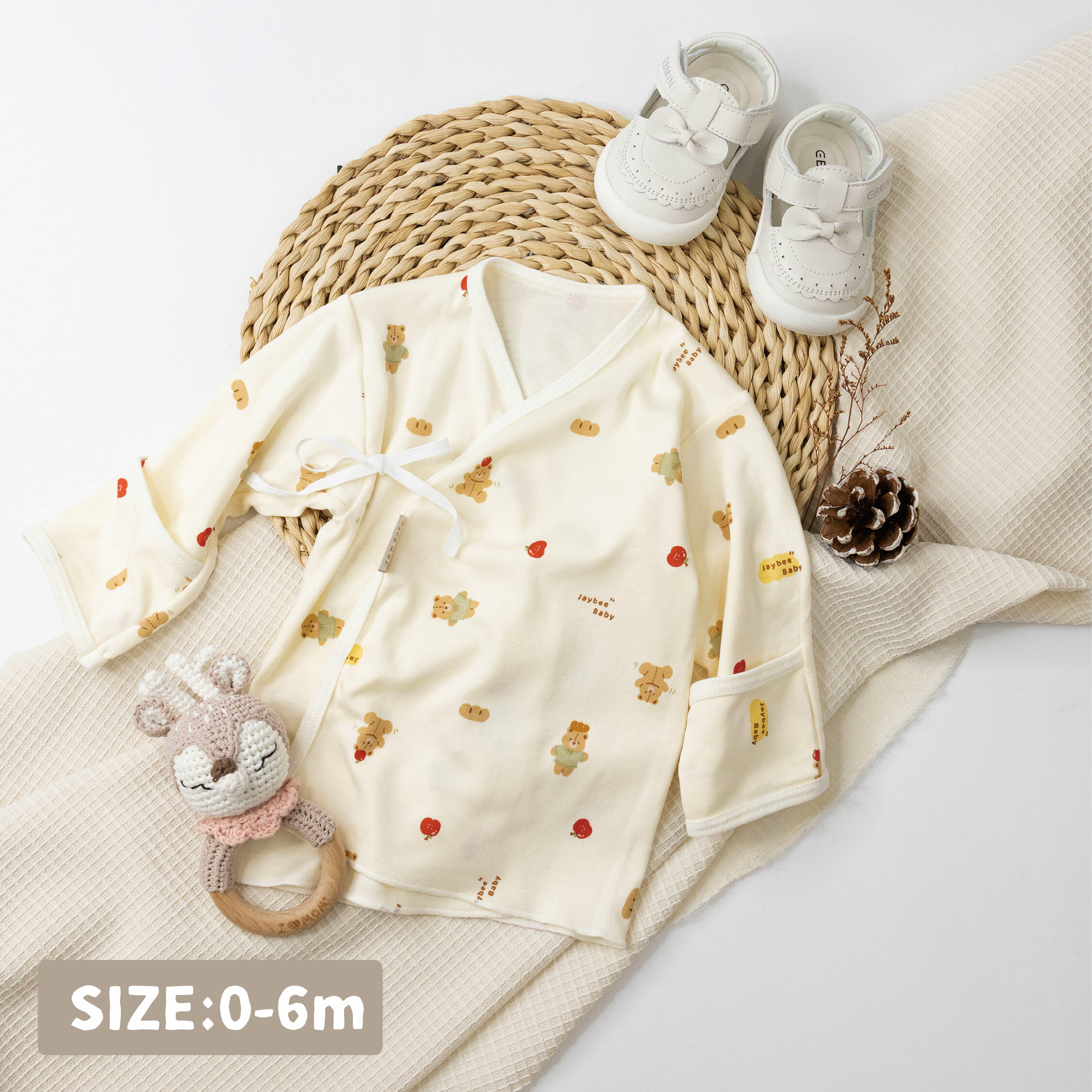 【JB0360】MIT原創蘋安小熊長袖肚衣