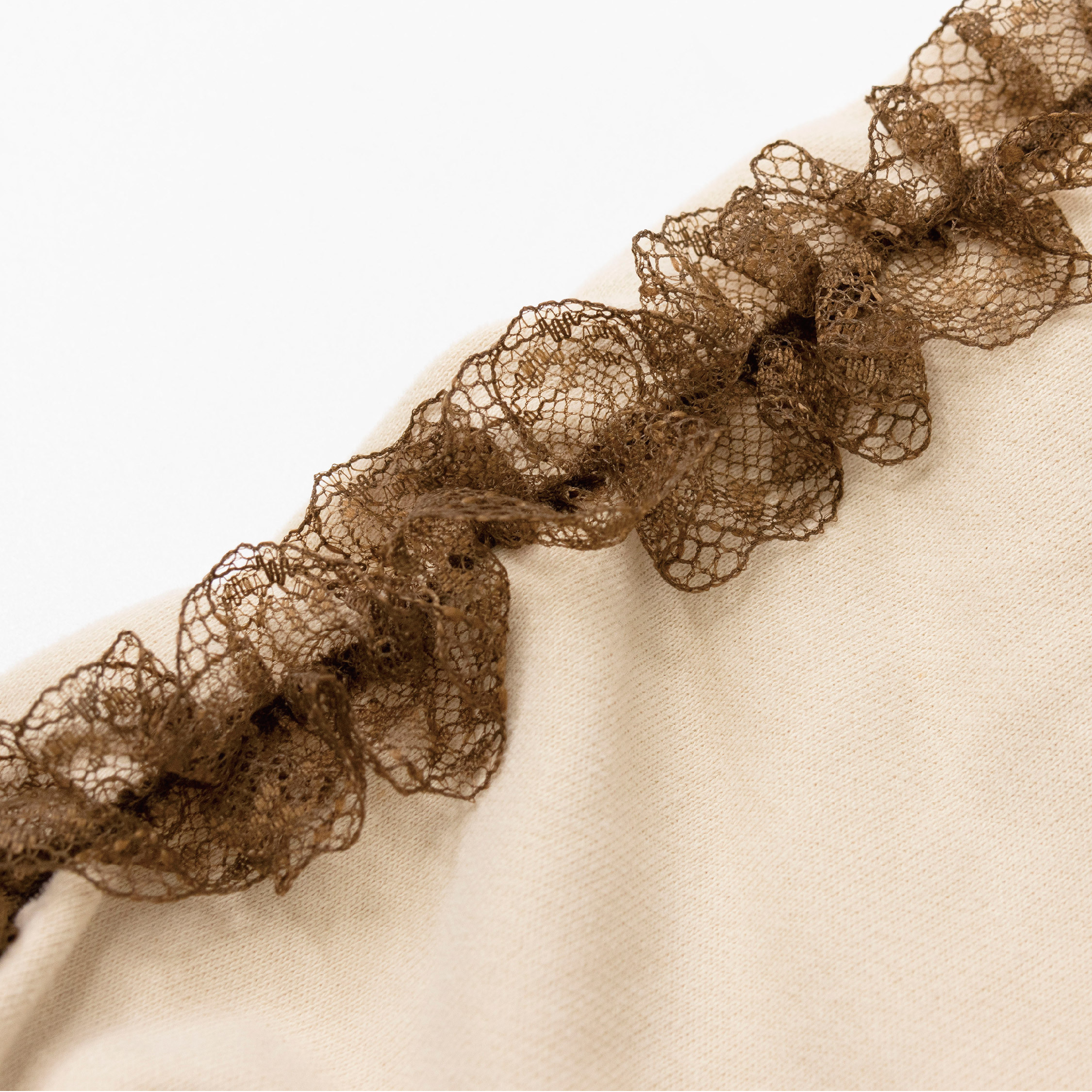 【H35755】質感小清新蕾絲袖造型上衣