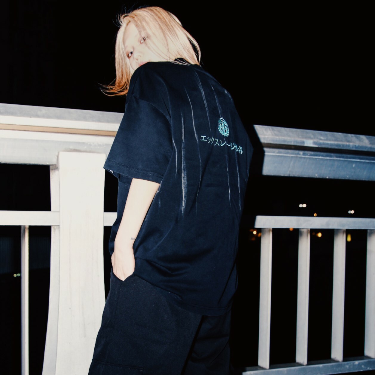 渋谷仲間 扎染刺繡短T