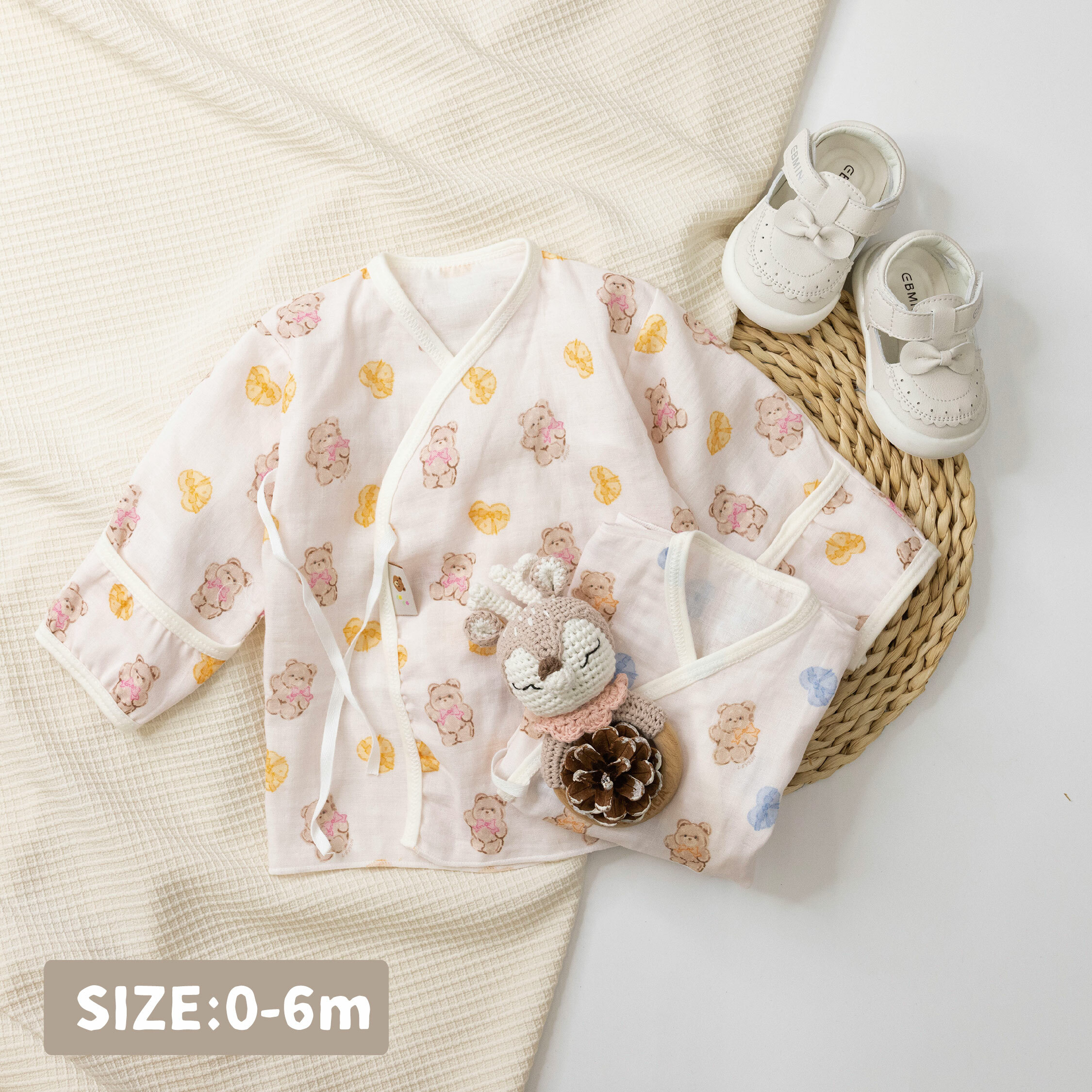 【JB0358】MIT禮物小熊純棉紗布肚衣＊二色