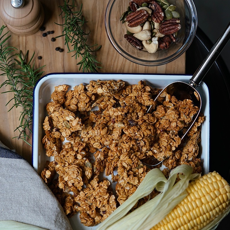 【 Savoury 鹹食系列 】煙燻鹹玉米燕麥脆片（微辣）