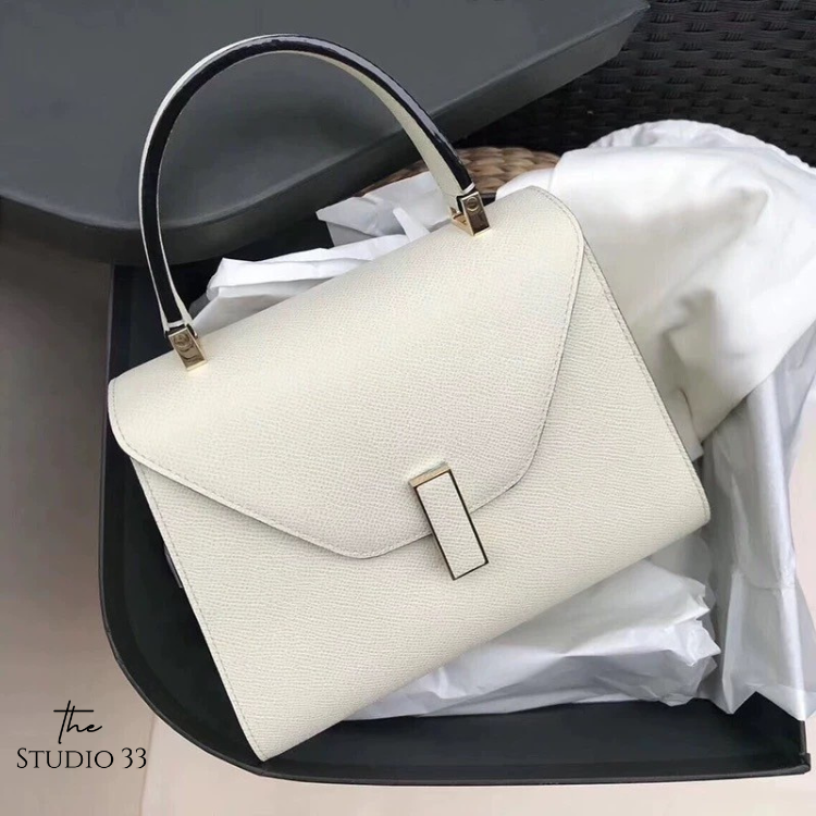 法式真皮鎖釦包(小款22cm)