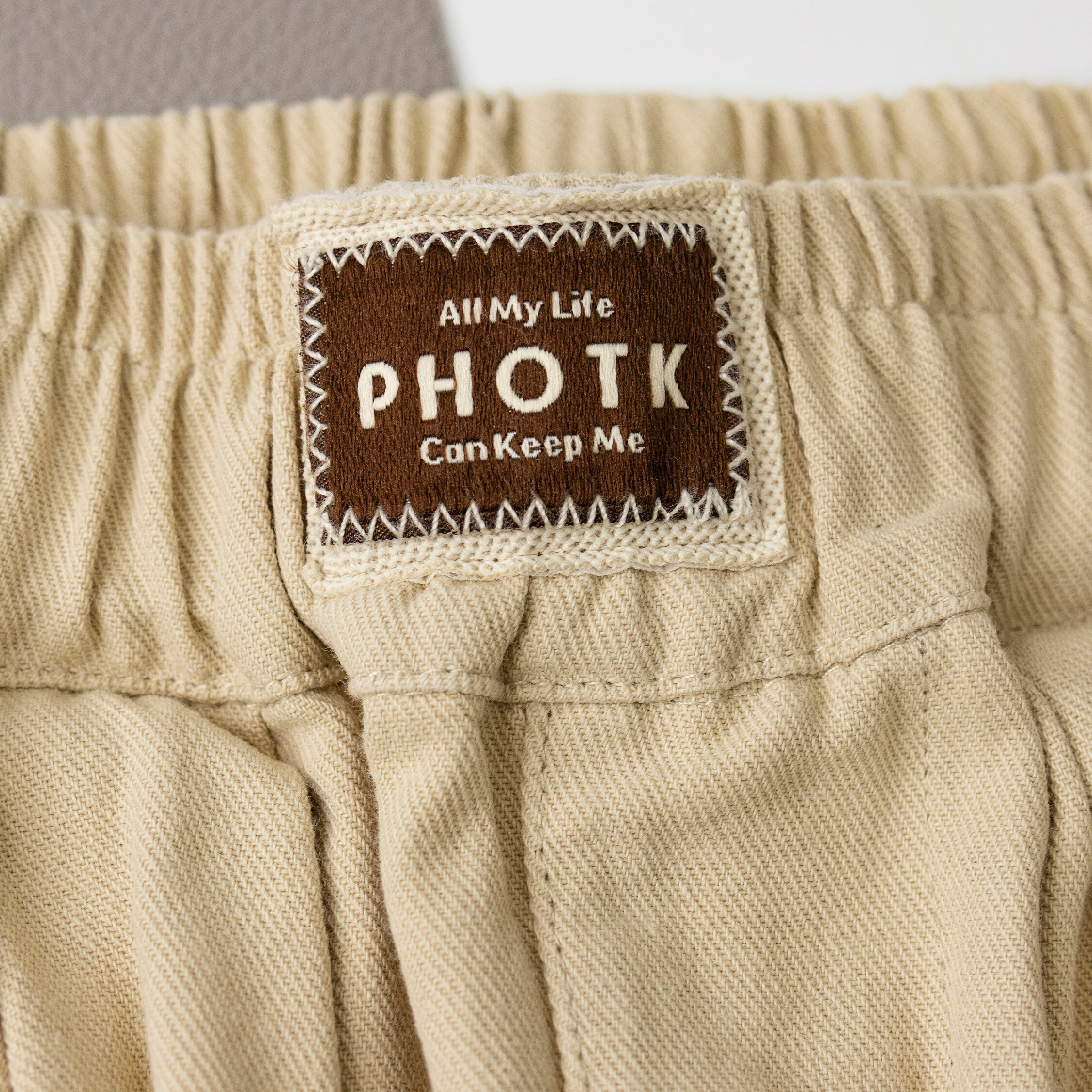 【H35768】簡約百搭字母小標休閒褲＊二色