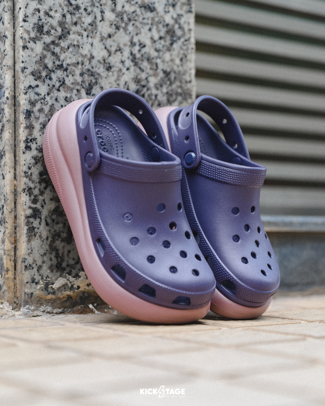 男女鞋 CROCS CLASSIC CRUSH CLOG 紫色 經典 厚底 泡芙 洞洞鞋【207521-5AT】