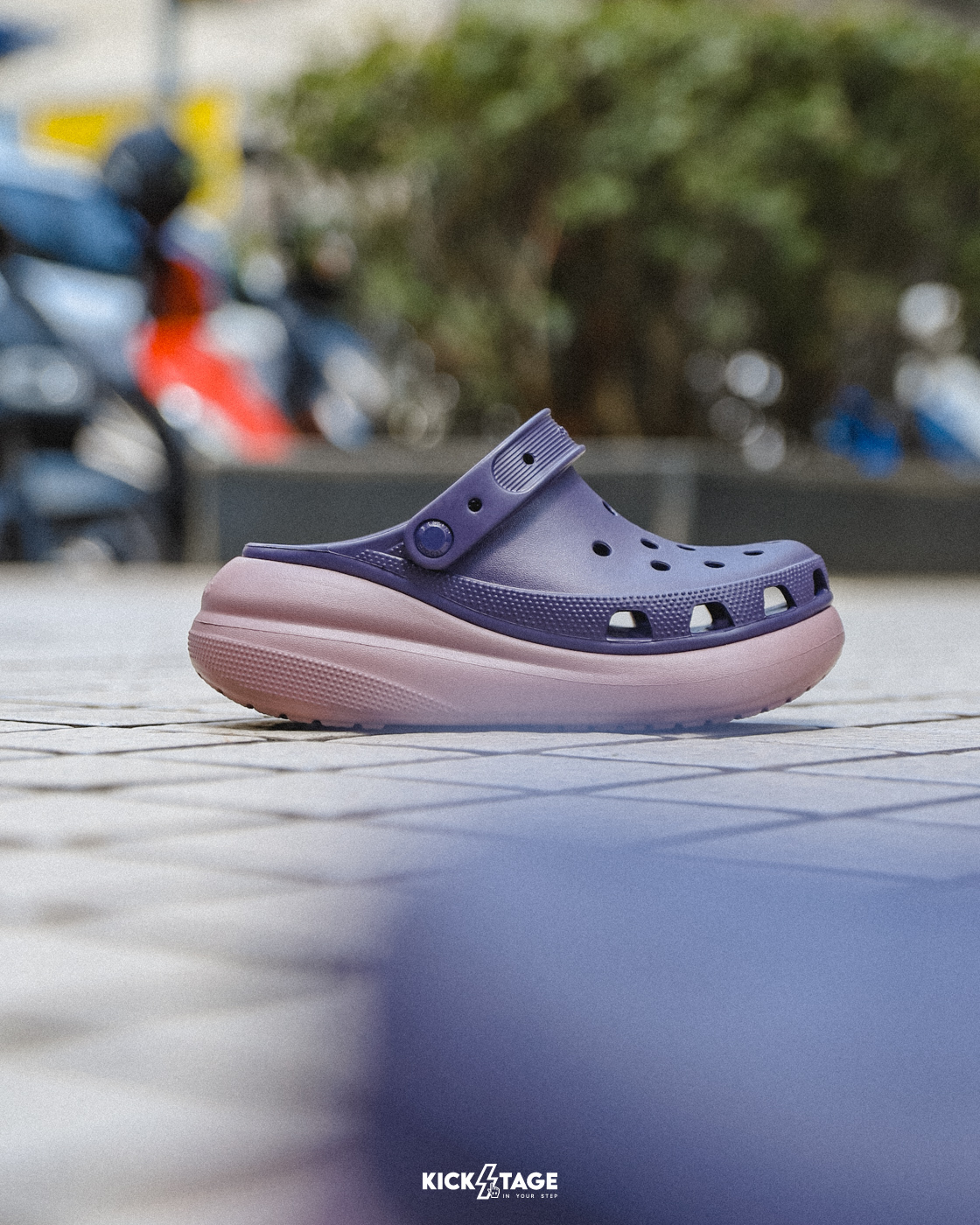 男女鞋 CROCS CLASSIC CRUSH CLOG 紫色 經典 厚底 泡芙 洞洞鞋【207521-5AT】