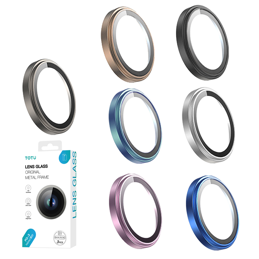 TOTU 拓途 iPhone 16/16 Plus/16 Pro/16 Pro Max 鏡頭保護貼鋼化膜 9H 鋁合金 PG-3系列