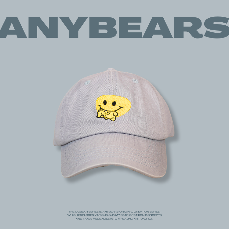 ANYBEARS®Smiley Face Eaats Bear Dad Cap 黃臉熊 老帽