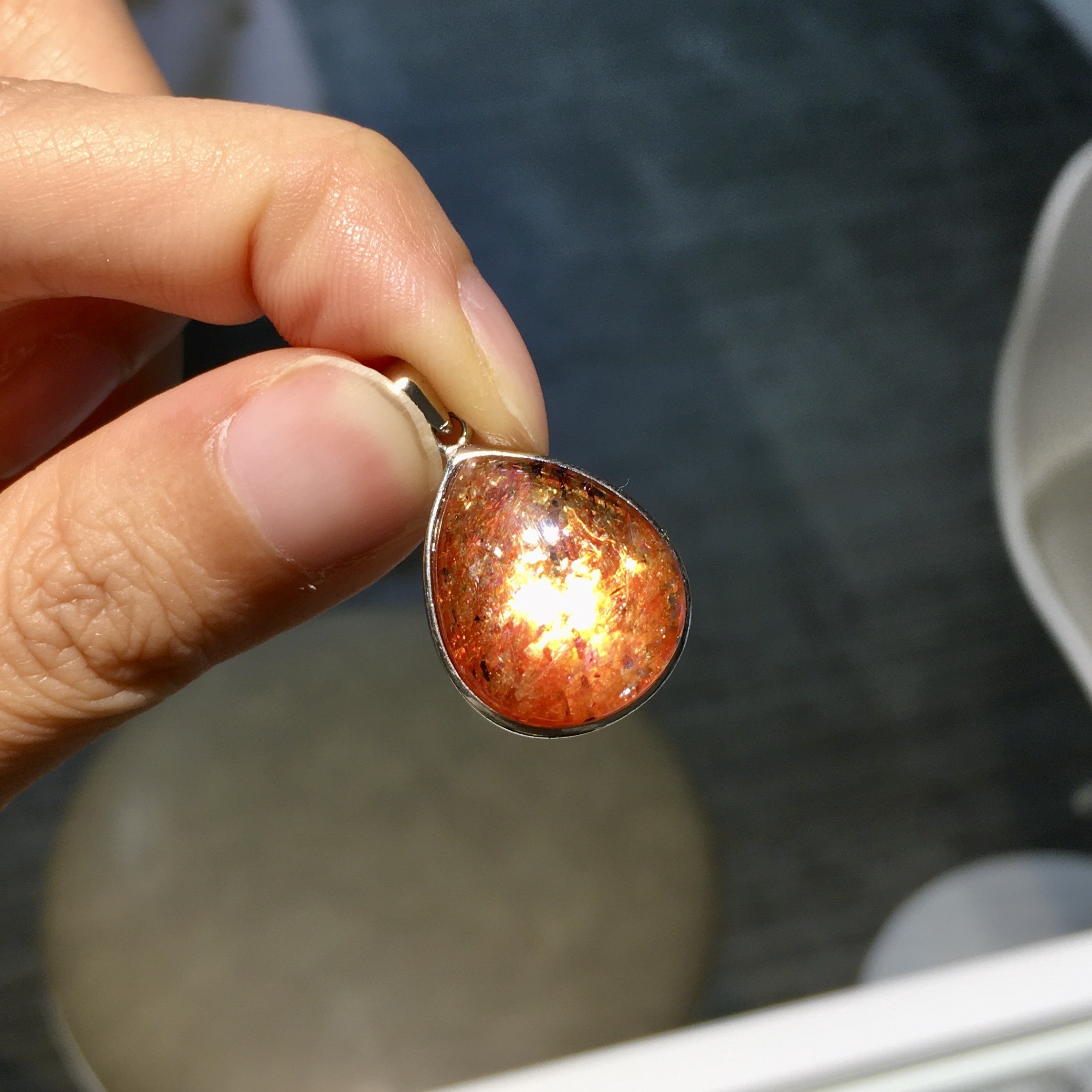 金草莓純銀吊墜配合金銀鏈 (1)