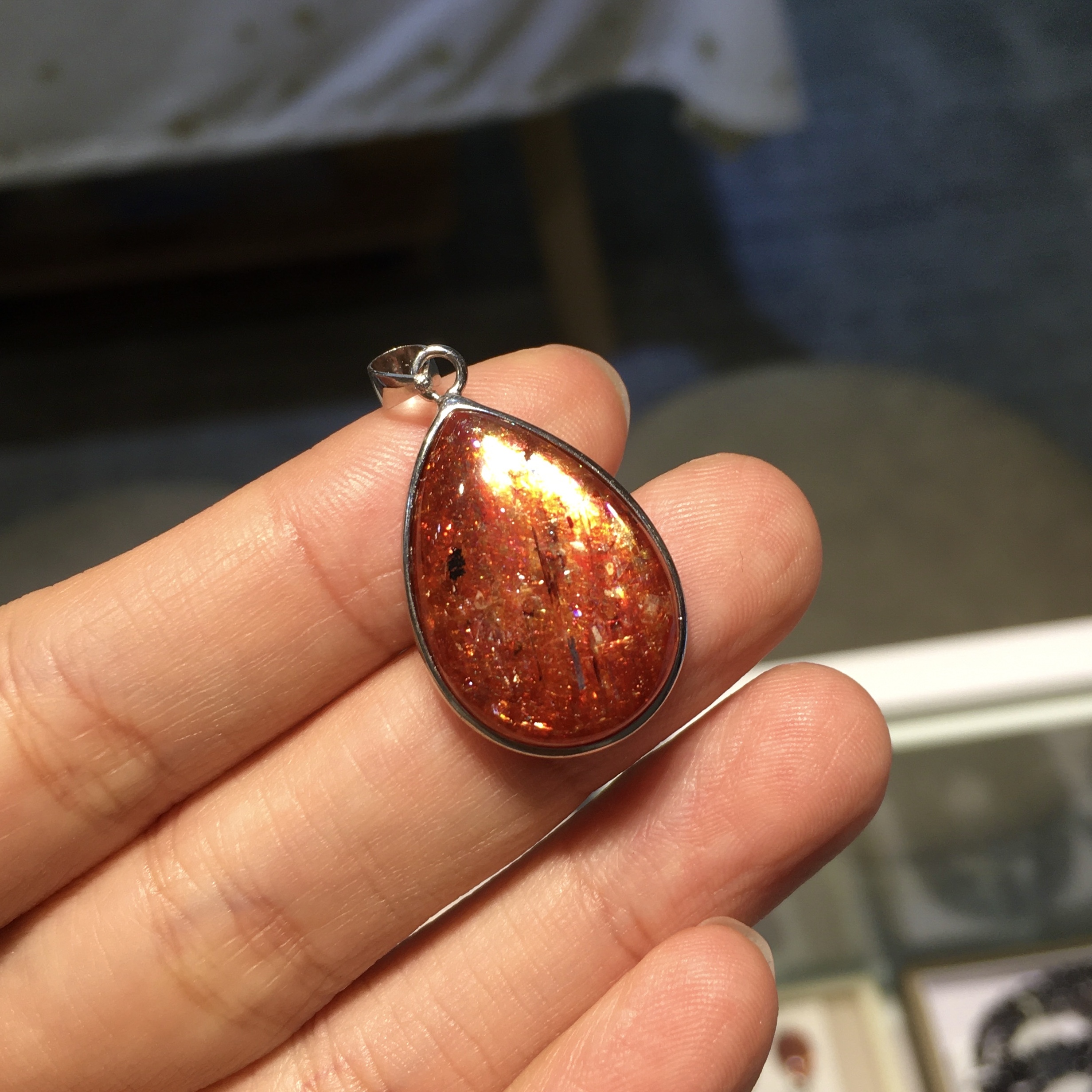 金草莓純銀吊墜配合金銀鏈 (2)