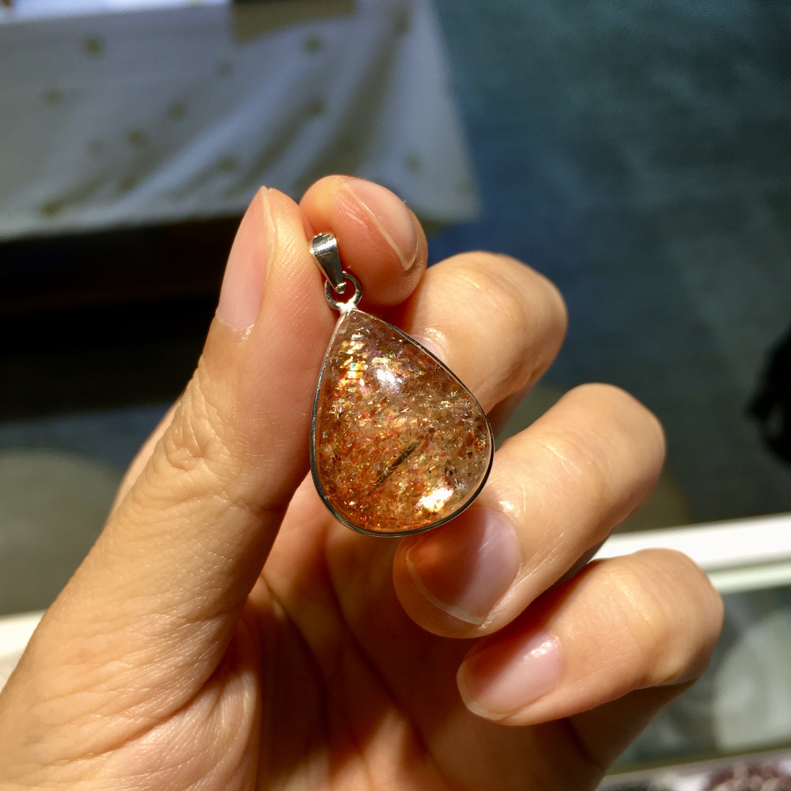 金草莓純銀吊墜配合金銀鏈 (13)