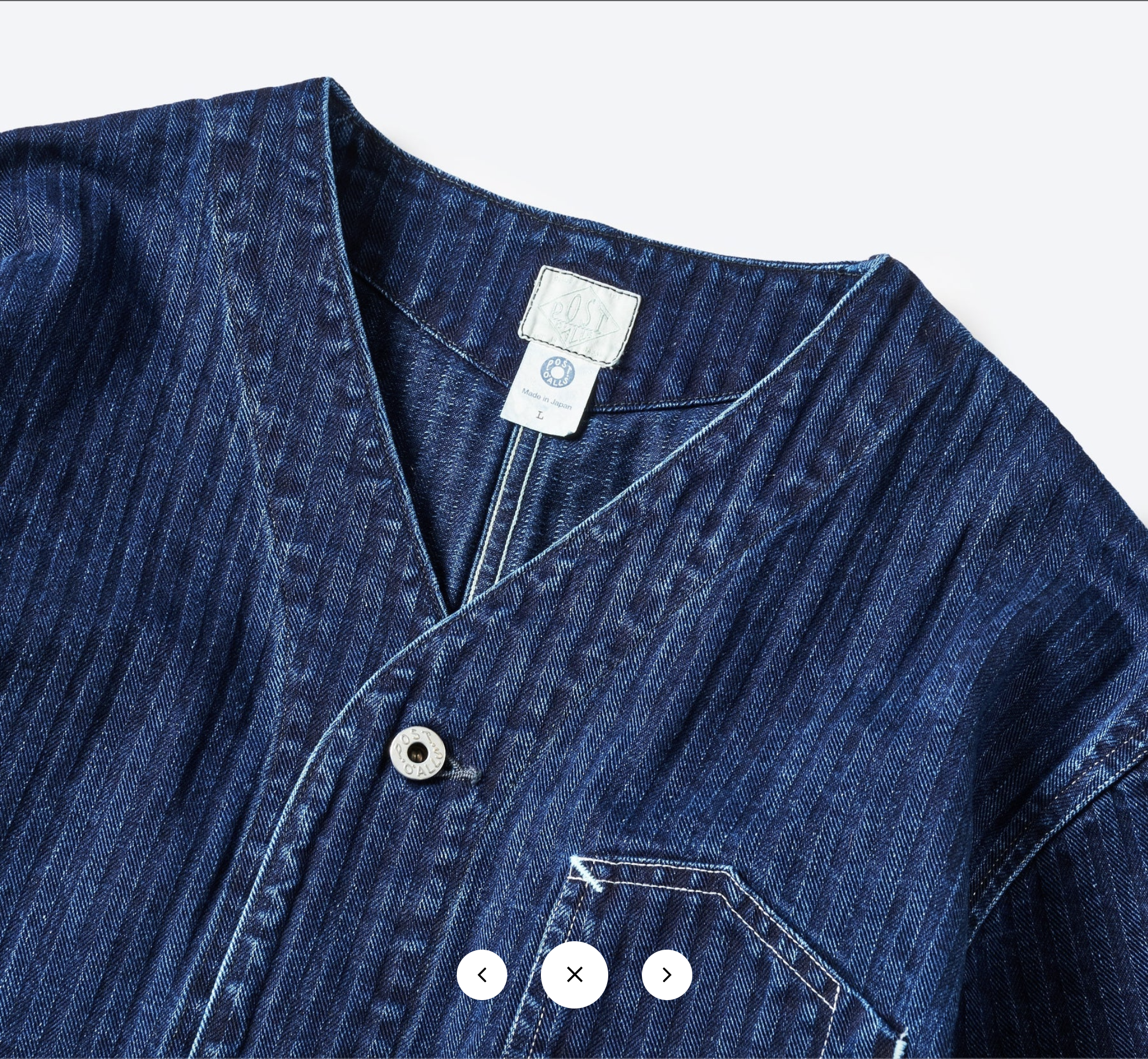 Post O'Alls #1104-HBI Stoker's Jacket : herringbone denim double indigo