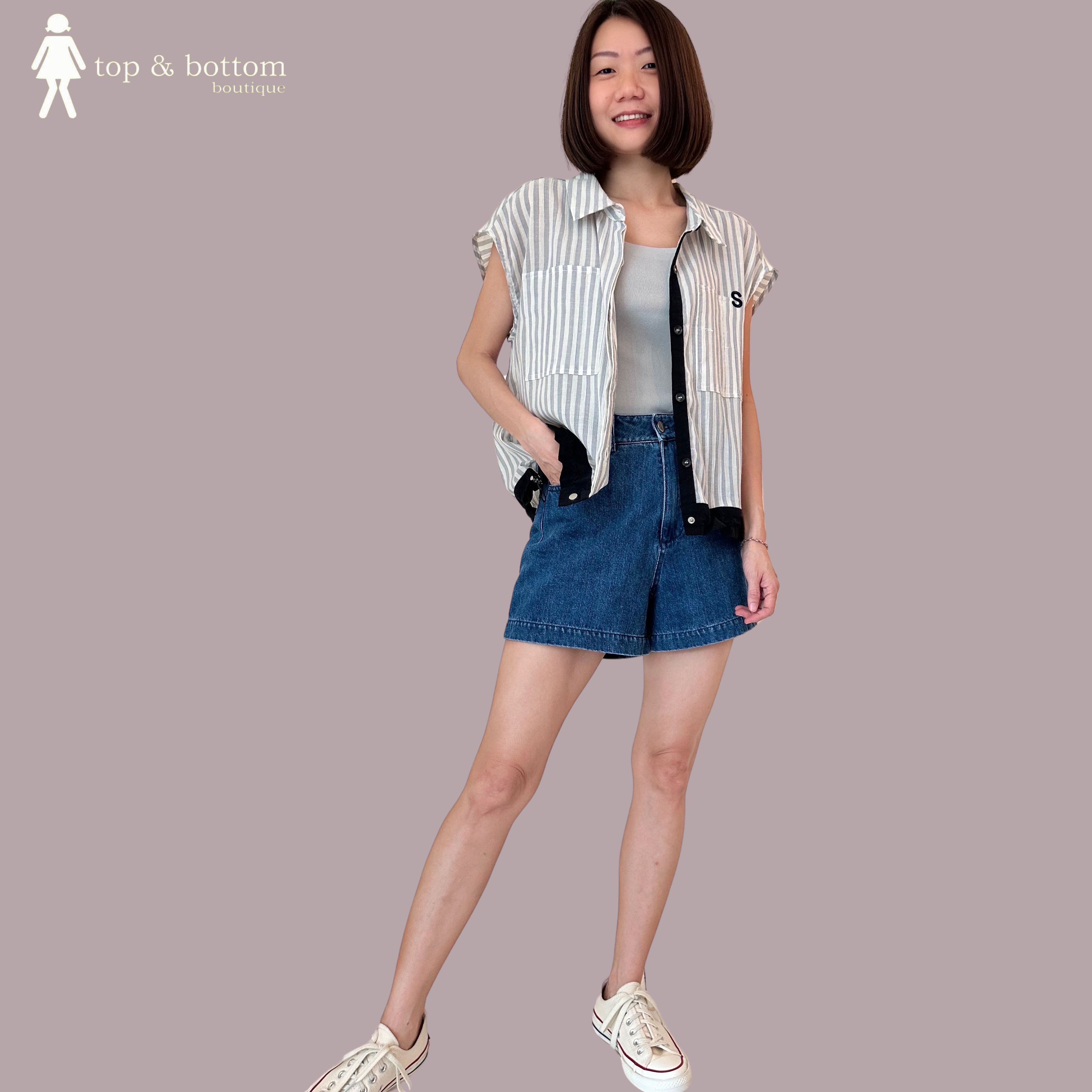 DENIM HIGH WAISTED SHORTS