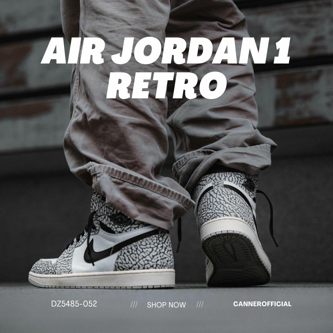 AIR JORDAN 1 RETRO HIGH OG WHITE CEMENT 象紋白水泥 男鞋 DZ5485-052