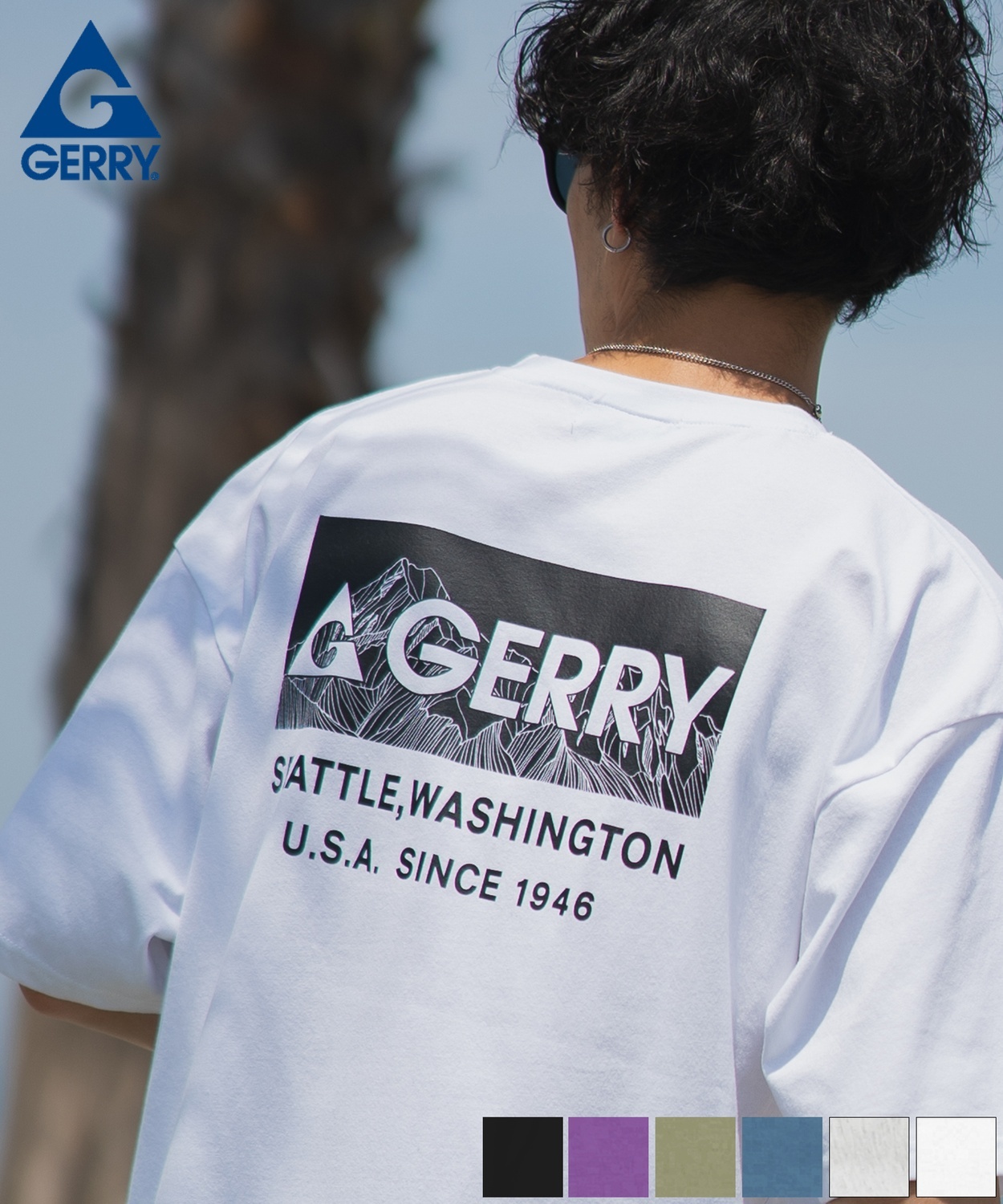 日本 Gerry Mountain Box Print T-Shirt