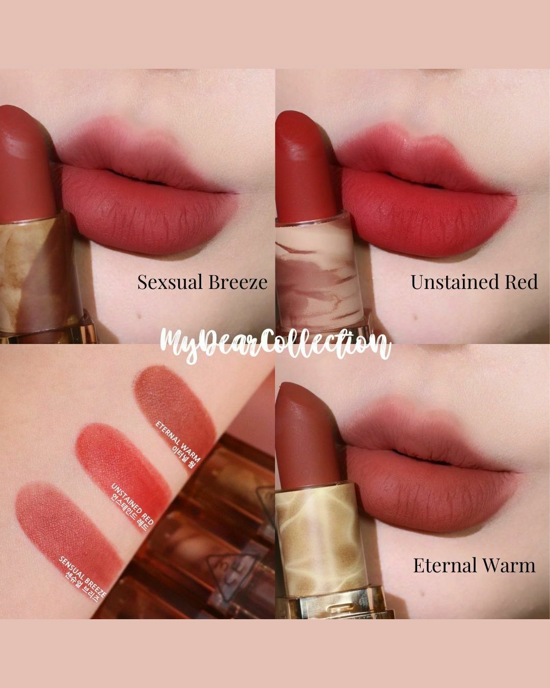 現貨 | 3ce Soft Matte Lipstick #Eternal Warm #Sexsual Breeze #Unstained Red
