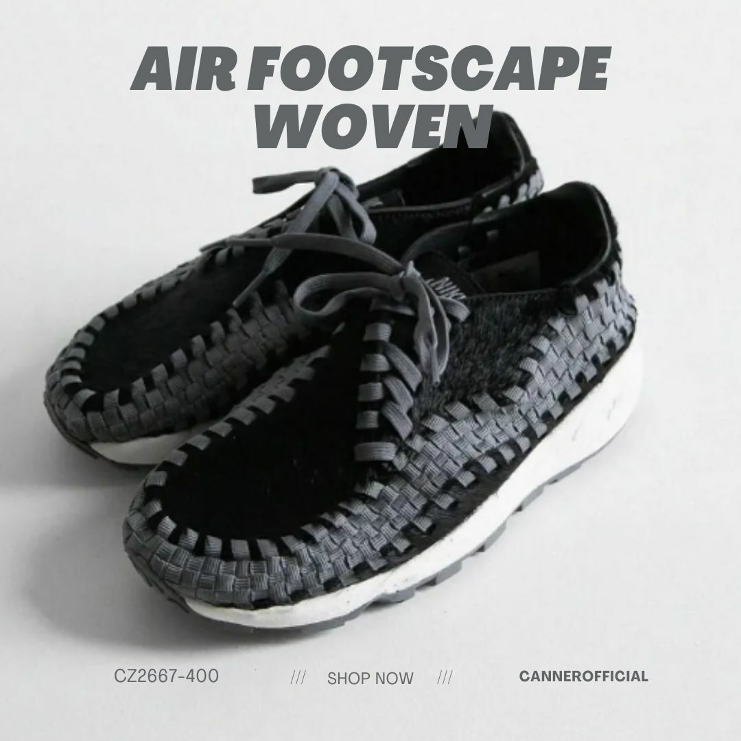 NIKE AIR FOOTSCAPE WOVEN WMNS BLACK SMOKE GREY 編織 側綁 馬毛 黑灰 FB1959-001