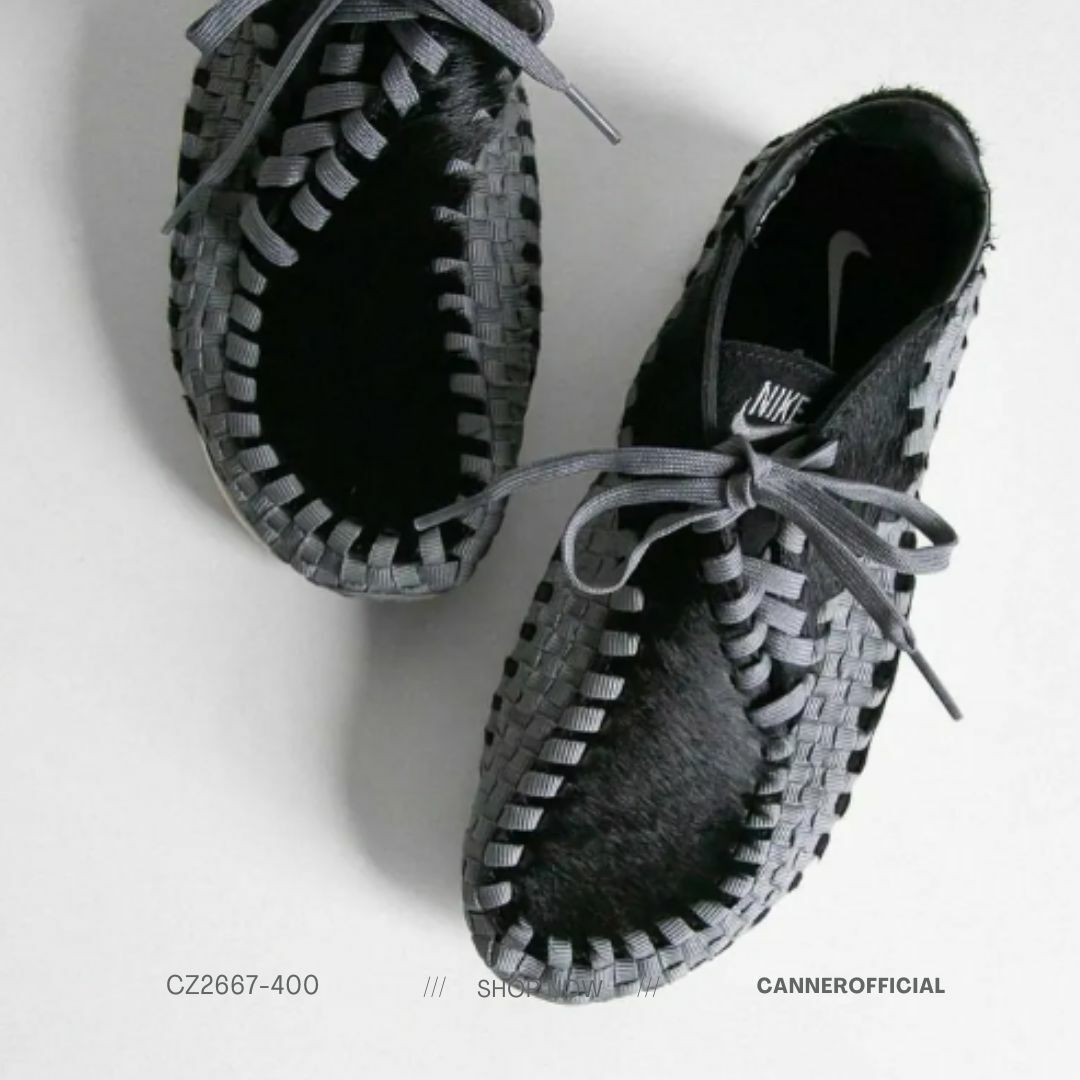 NIKE AIR FOOTSCAPE WOVEN WMNS BLACK SMOKE GREY 編織 側綁 馬毛 黑灰 FB1959-001