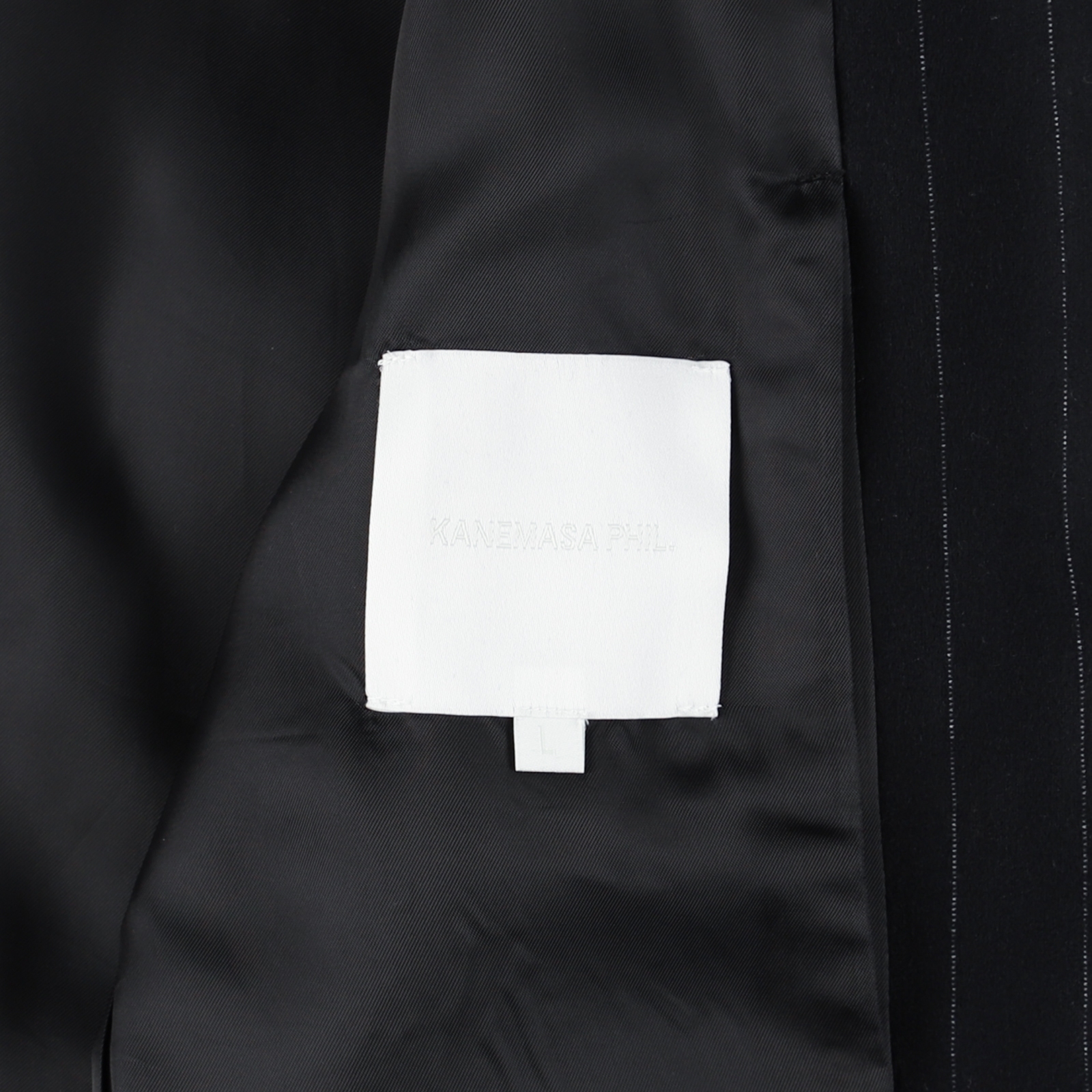 KANEMASA PHIL. - 36G Wool Stripe 1B Jacket / BLACK SP