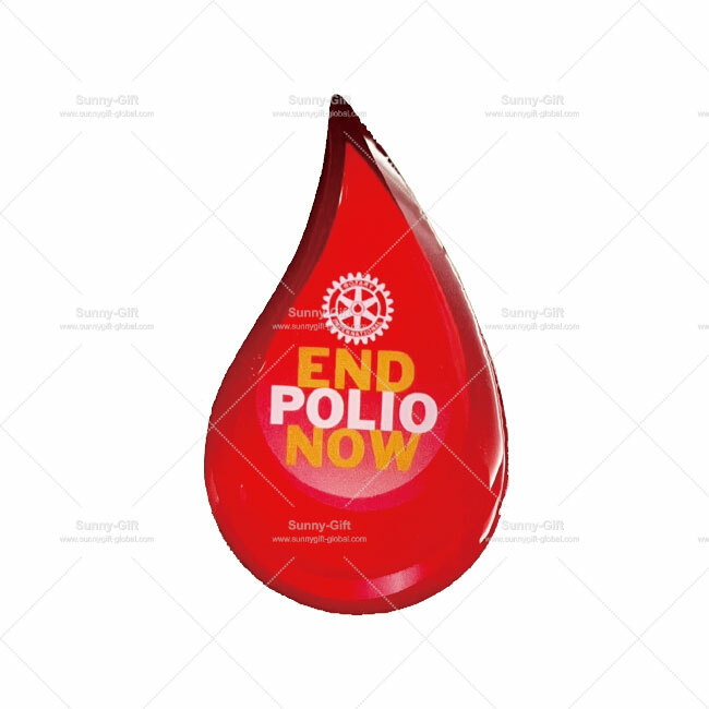 End Polio Now-water drop pin