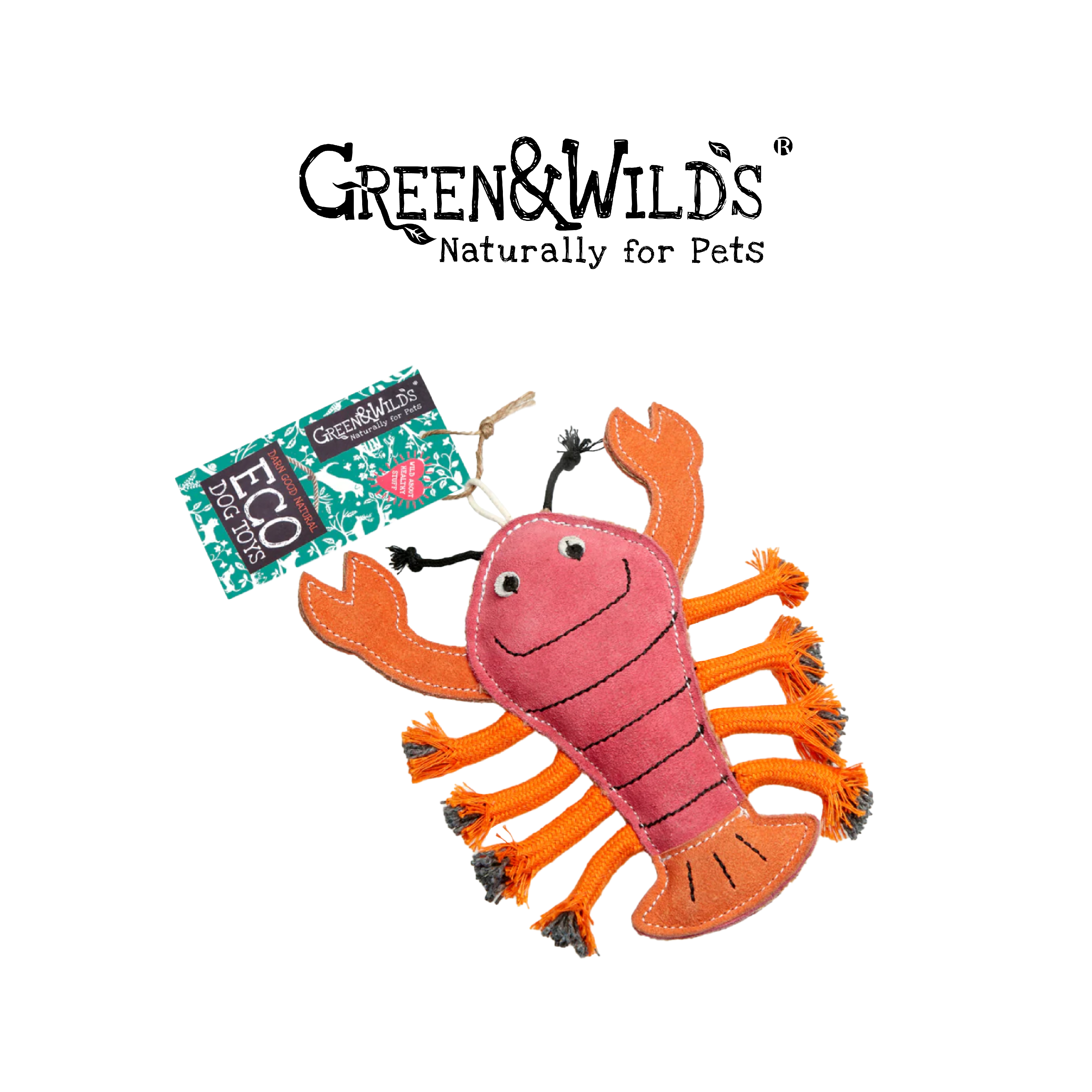 GREEN & WILDS- 天然黃麻製犬用啃咬玩具 - 龍蝦