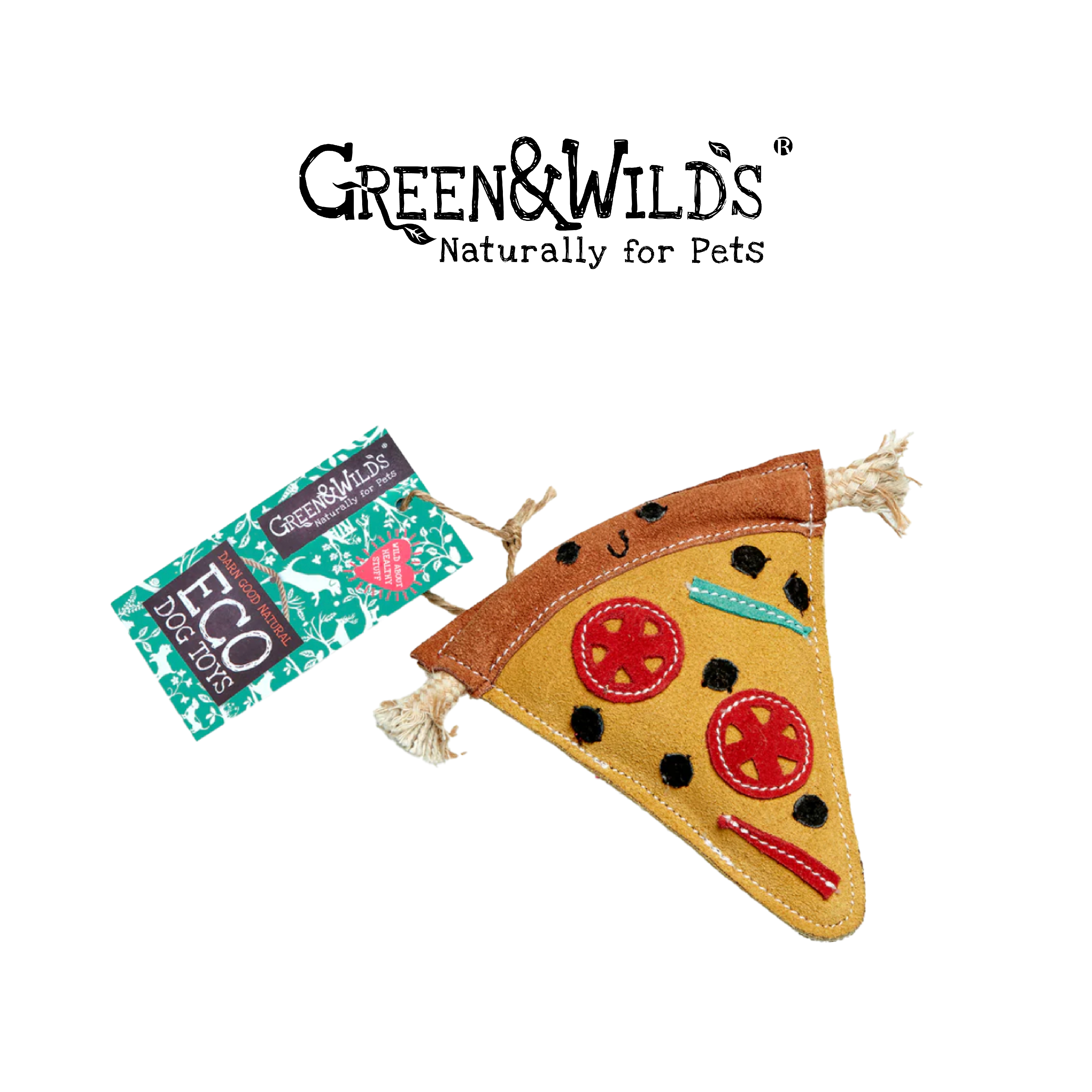 GREEN & WILDS- 天然黃麻製犬用啃咬玩具 - 披薩