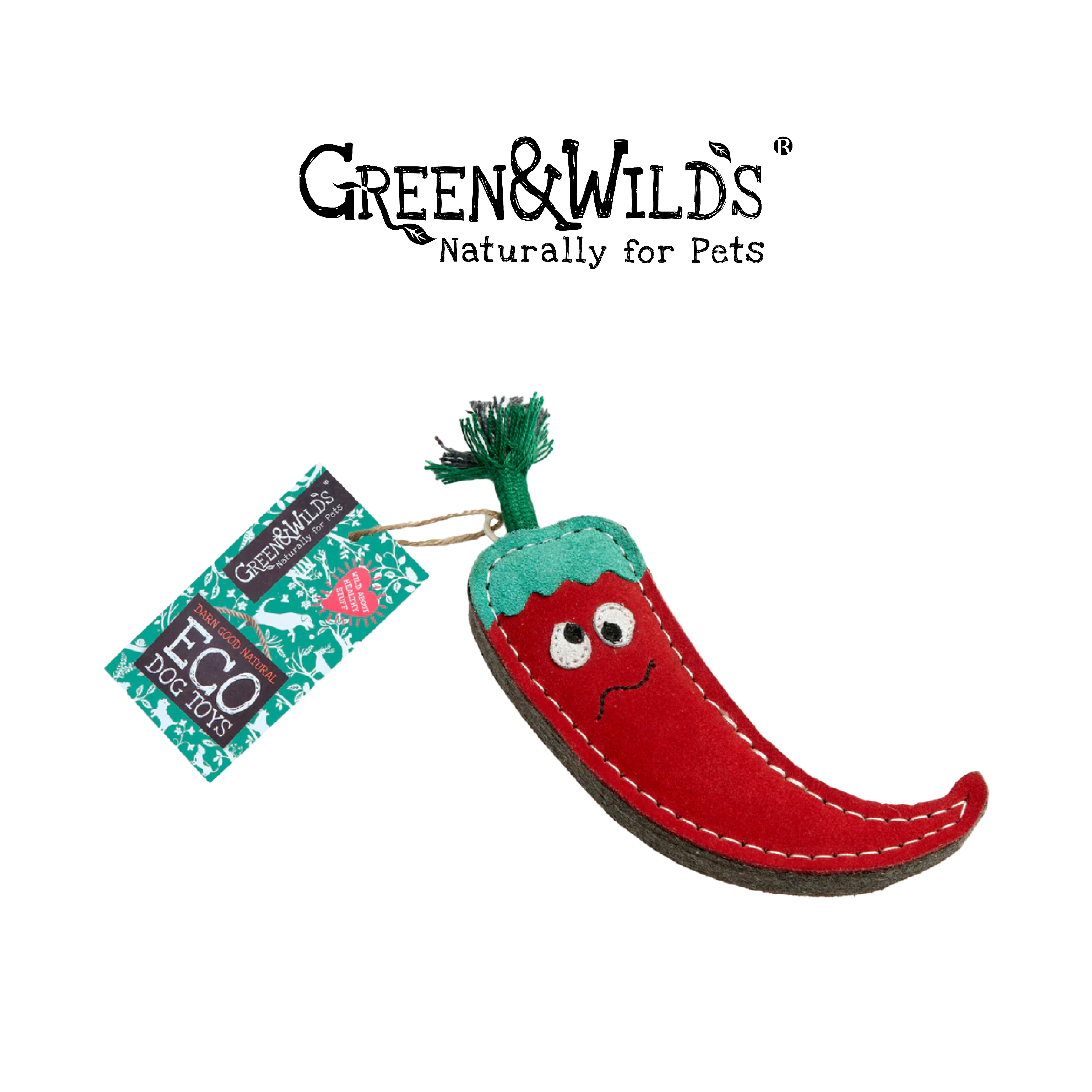 GREEN & WILDS- 天然黃麻製犬用啃咬玩具 - 紅辣椒