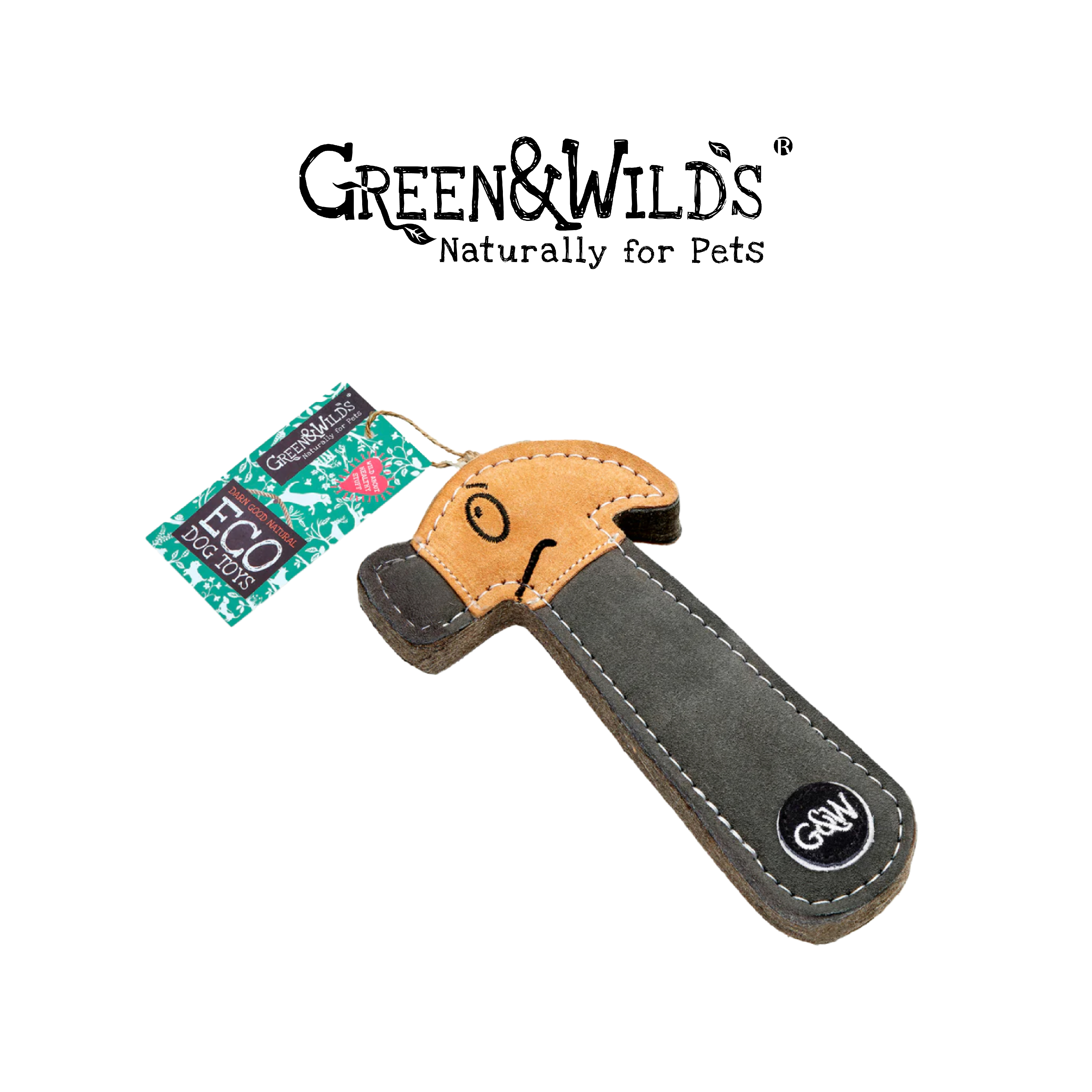 GREEN & WILDS- 天然黃麻製犬用啃咬玩具 - 錘子