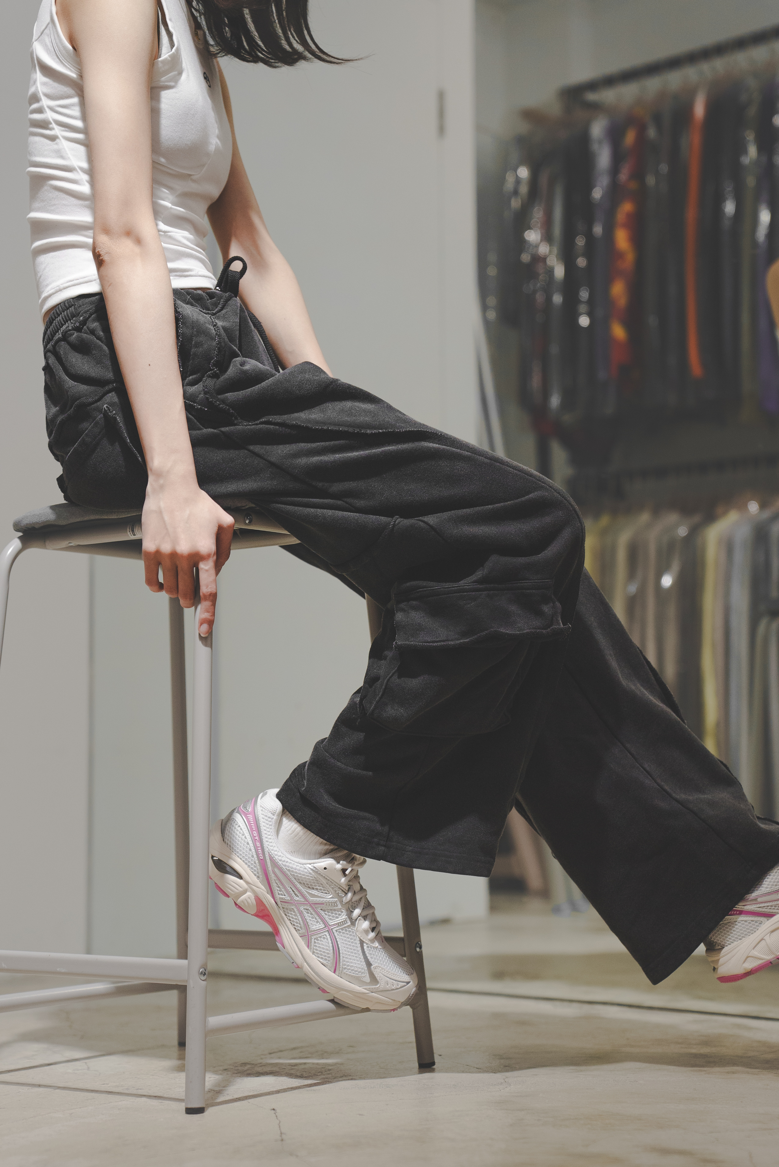 【Focus Store】預購 EGO FETCH Raw Edge Sweatpants 黑色 不收邊寬鬆棉褲 EGO24SSBPT051