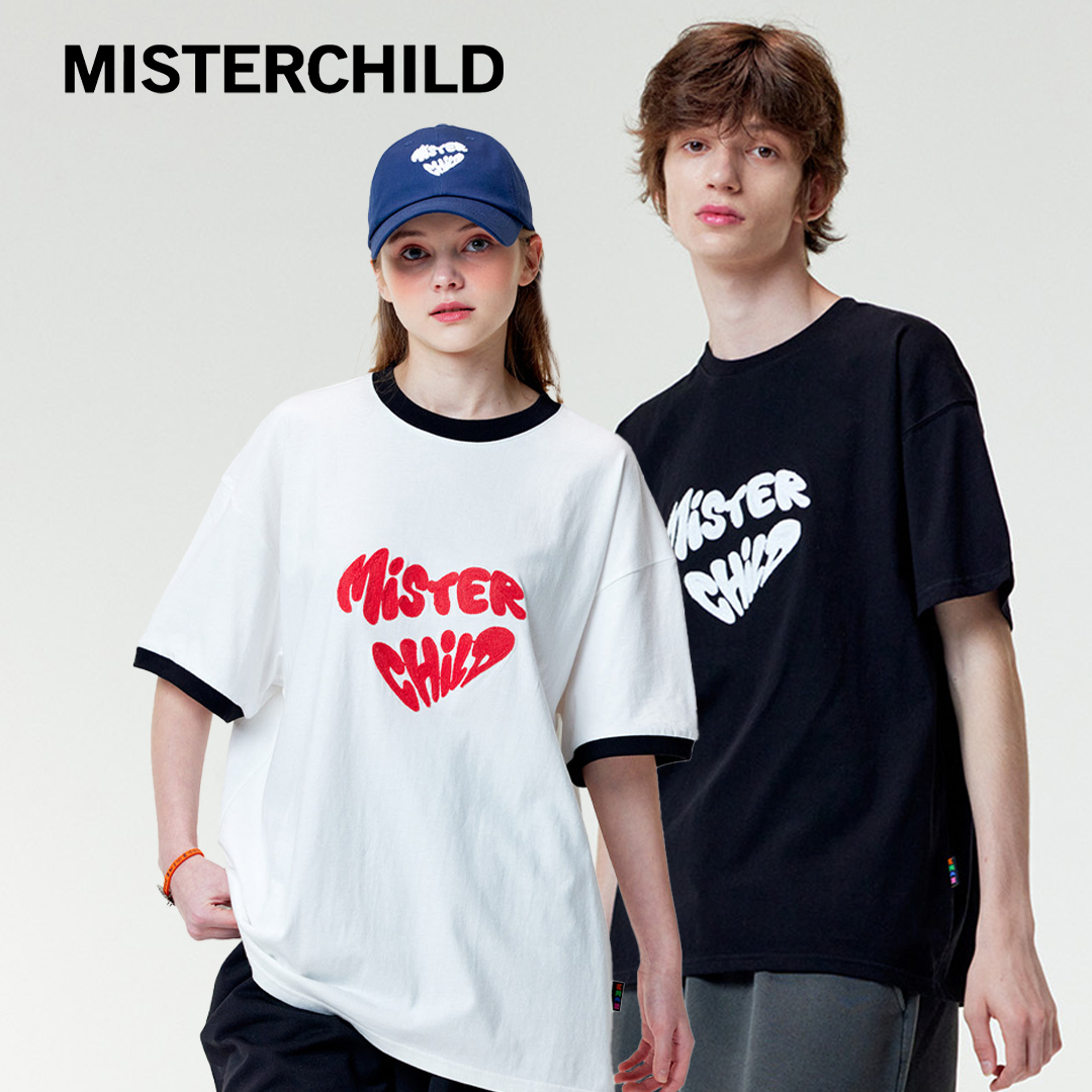 MISTERCHILD 復古 貼布 愛心logo 短袖上衣