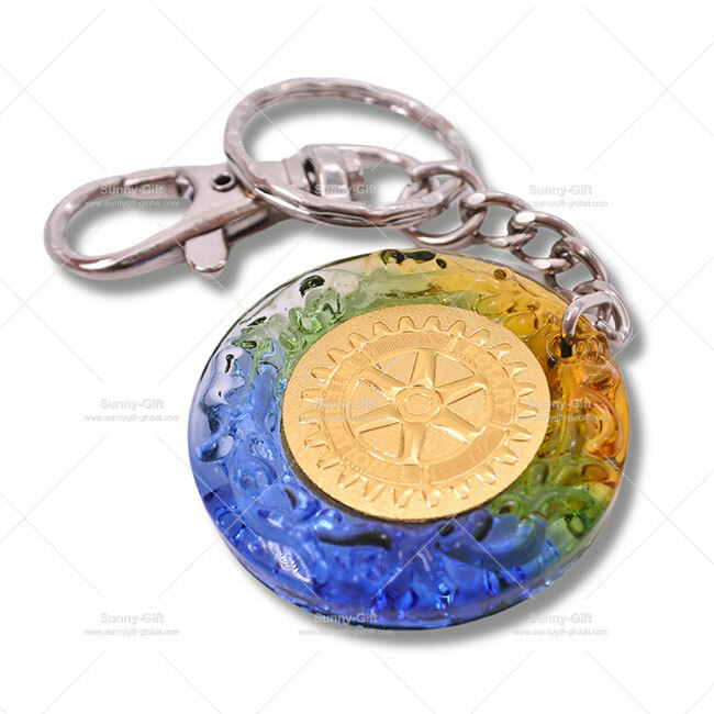 Rotary-Colored glaze key ring charm