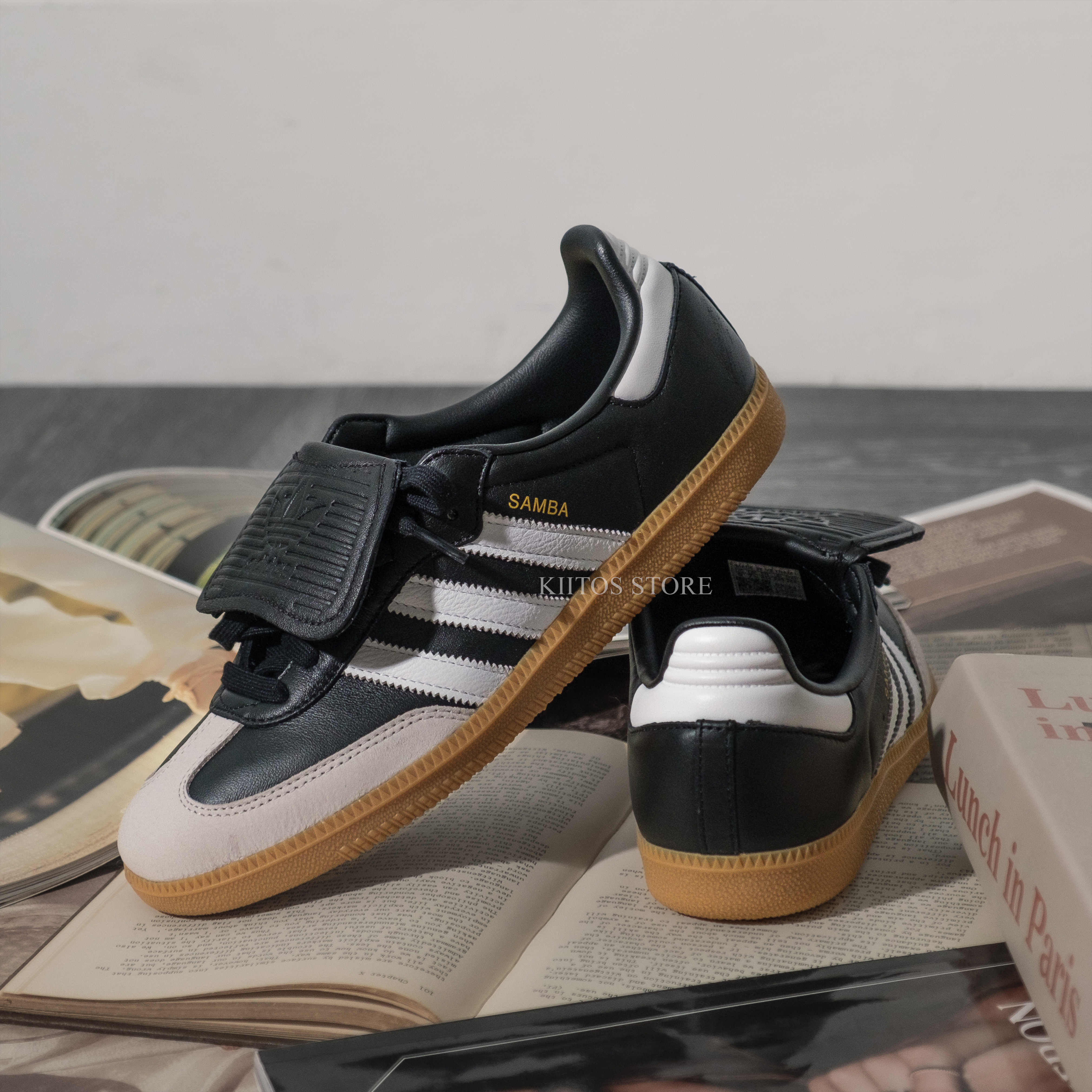 Adidas Samba LT 翻蓋 三葉草 壓印鞋舌 黑 焦糖底 德訓鞋 IG2010