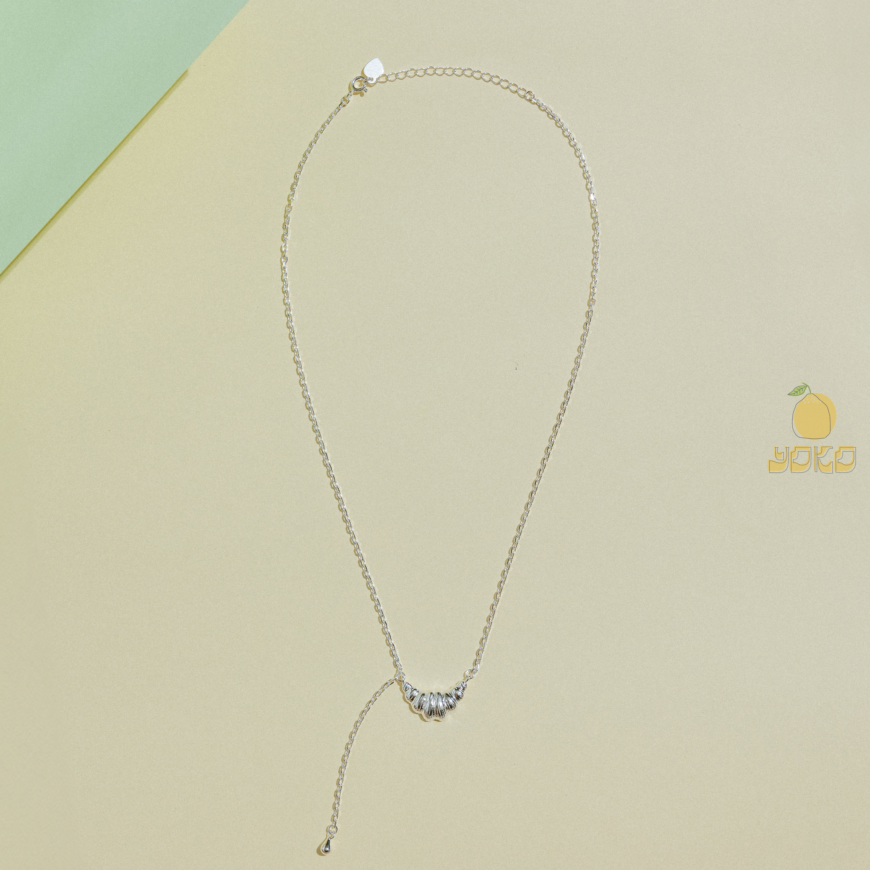 YOKO - 925銀牛角麵包項鍊