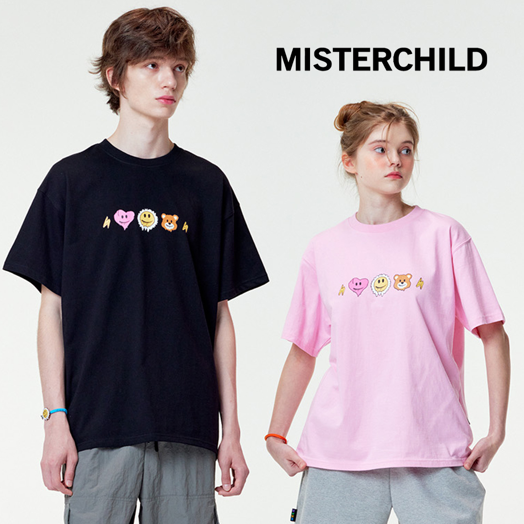 MISTERCHILD 童趣塗鴉 愛心 笑臉 熊 短袖上衣