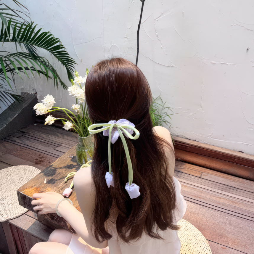 [2 FOR RM10] Fresh Sweet Tulip Long Ribbon Scrunchie