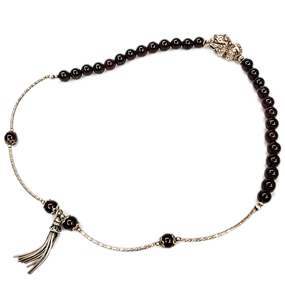 貔貅{925純銀}紅石榴石手珠5mm【十方】145536