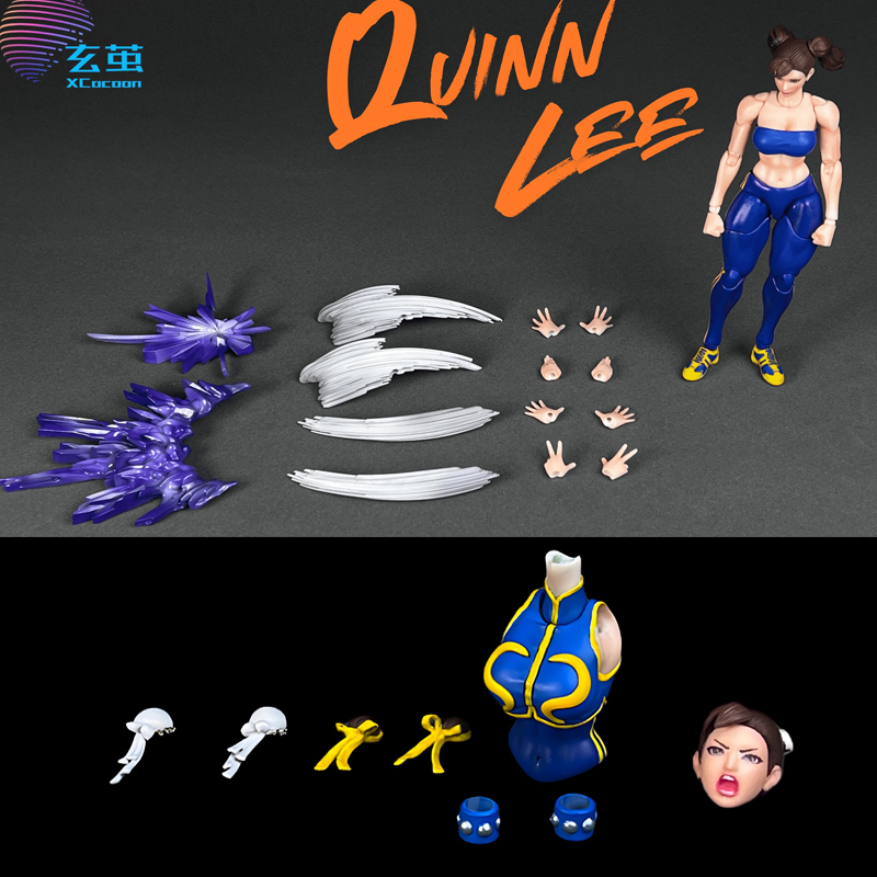Xcocann Studio 1/12 Quinn Lee Action Figure + Mountain Moon PJ01 Block Accessory (Bundle)