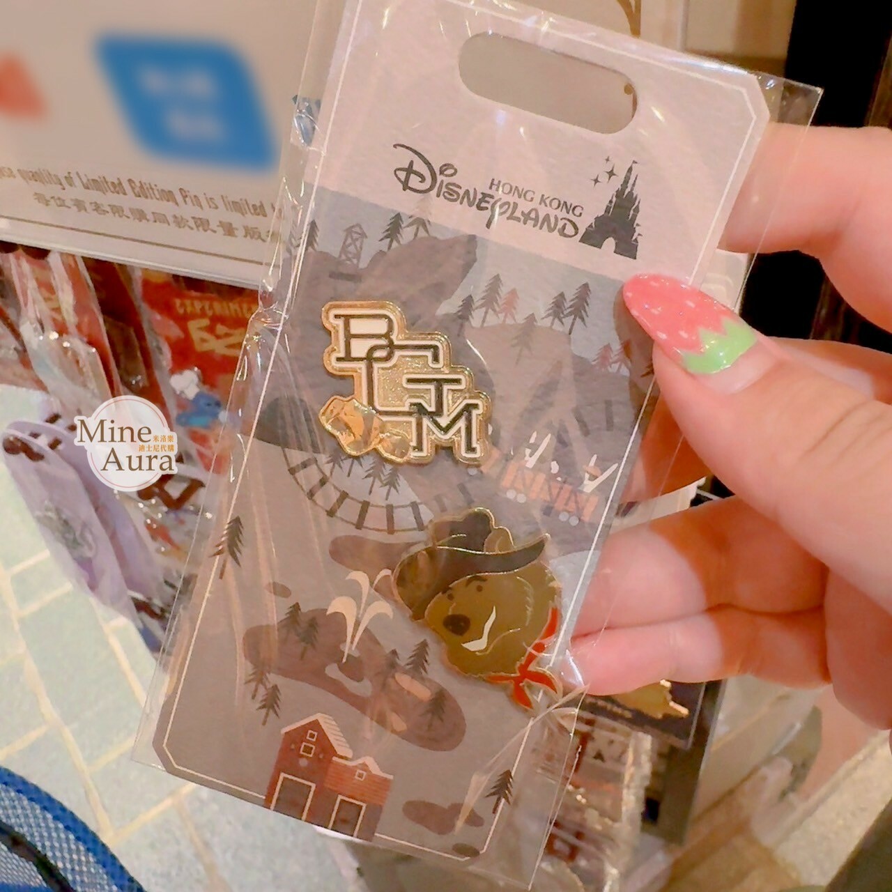 灰熊山極速礦車 造型 徽章 PIN -香港迪士尼樂園