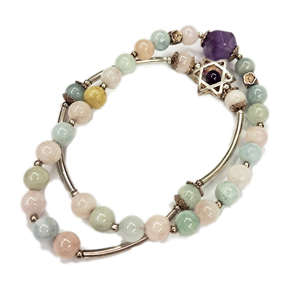 紫晶大衛星925純銀摩根石手珠5mm【十方】145539