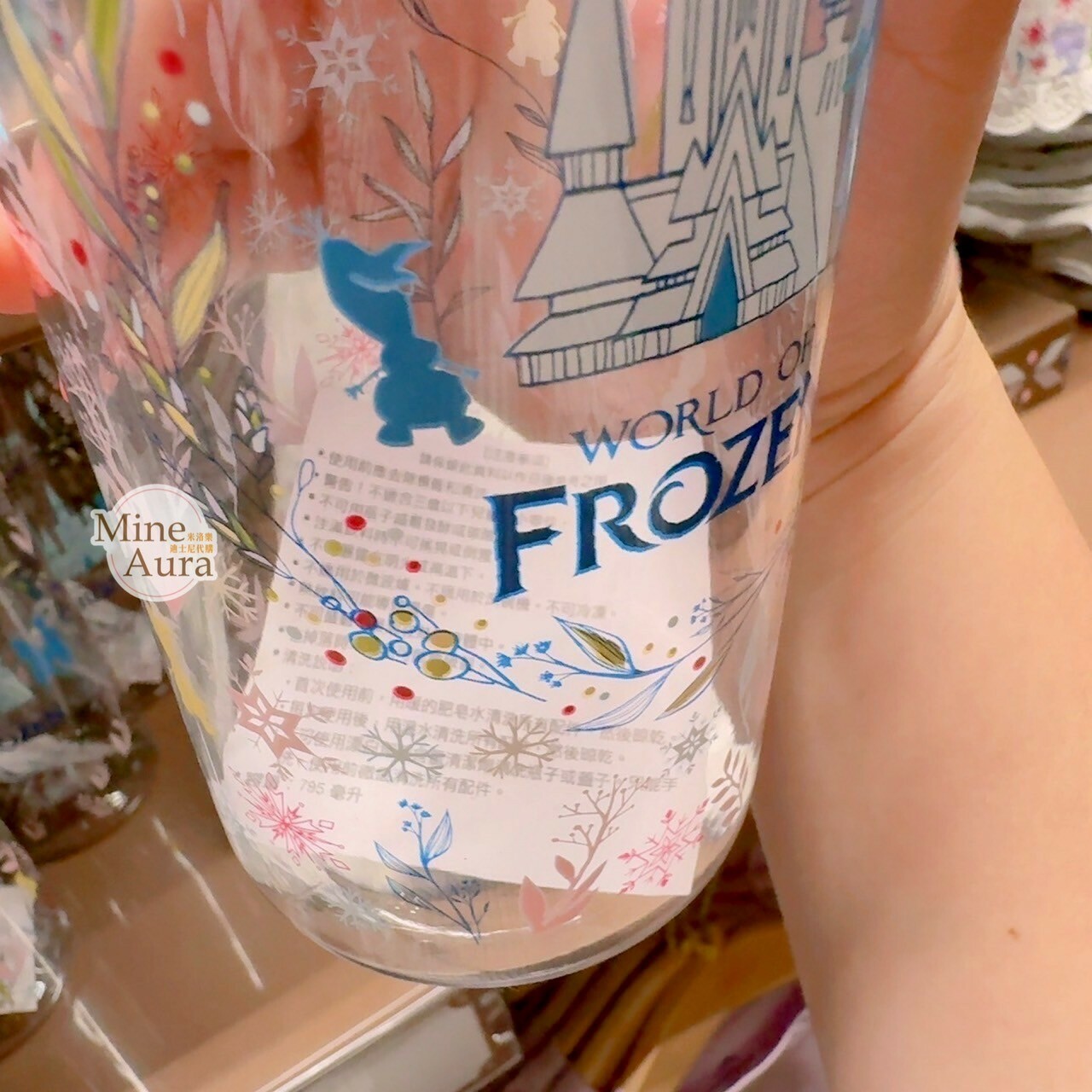 World of Frozen 限定 艾倫戴爾王國 剪影 圖案 紫色蓋 透明 水壺 冰雪奇緣 Frozen -香港迪士尼樂園