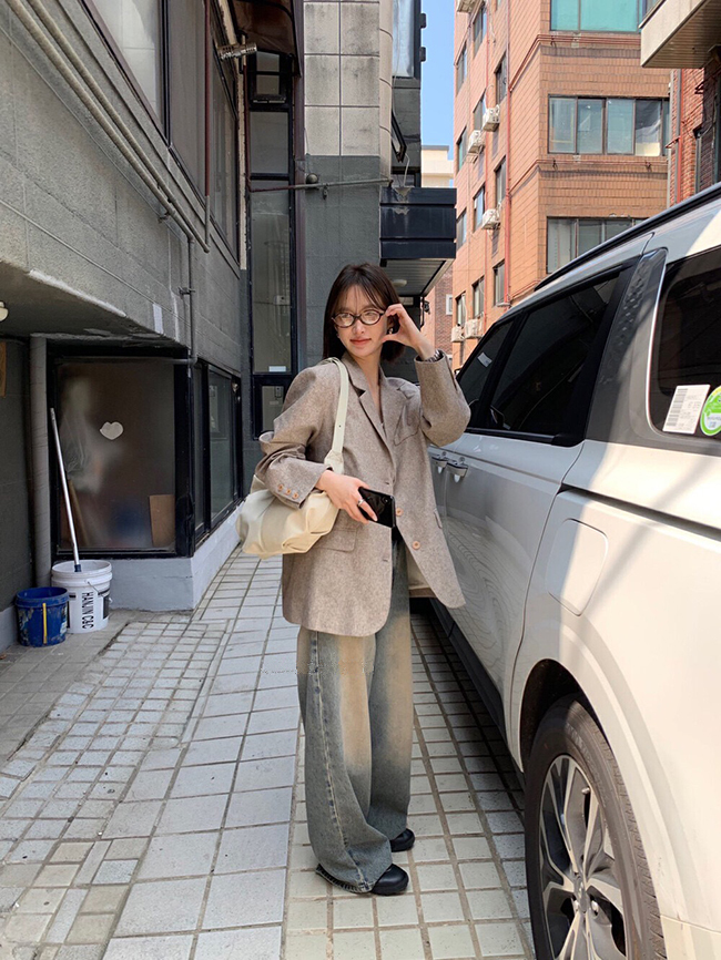 秋天新品 沙漠色西裝外套