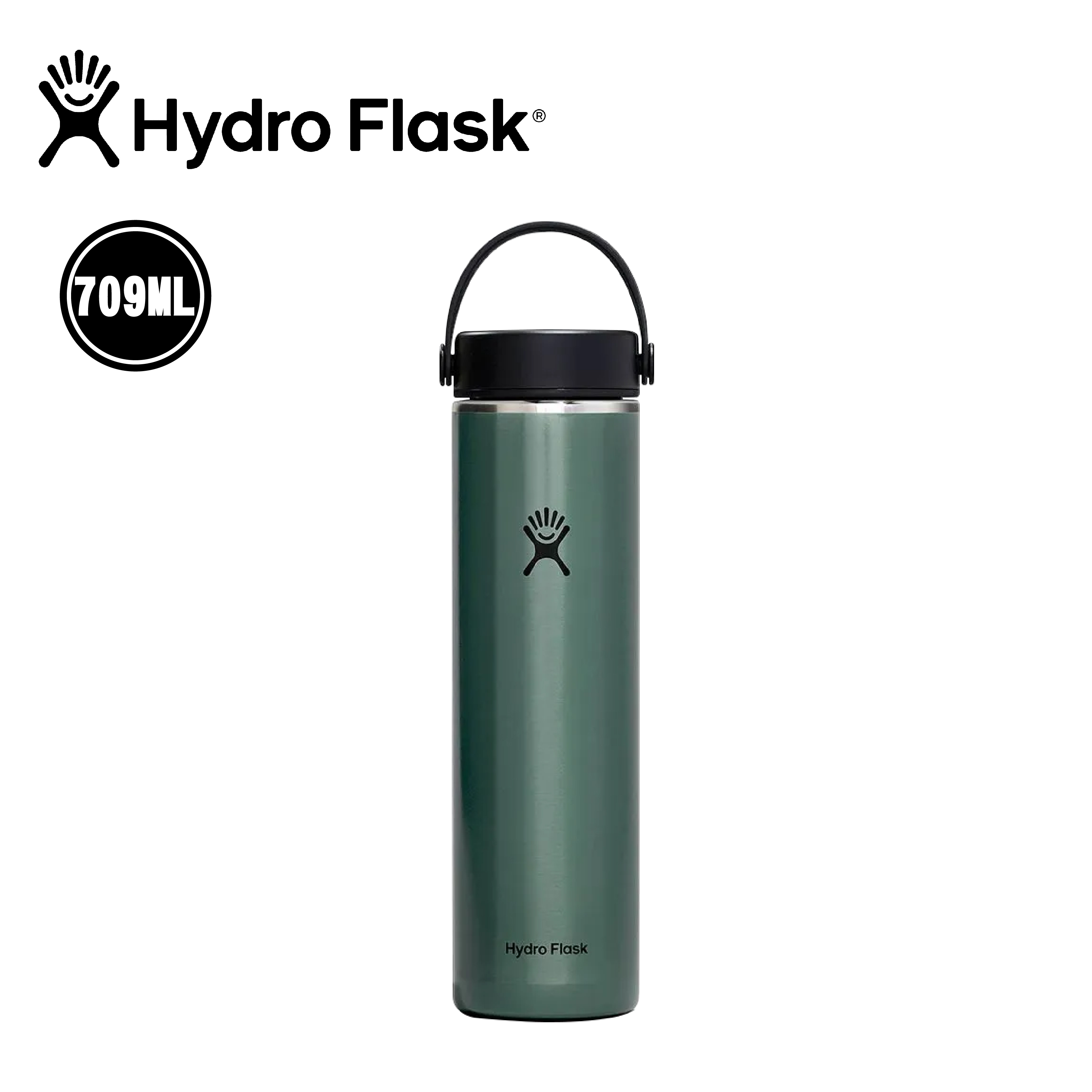 Hydro Flask 美國 24oz 寬口輕量真空保溫瓶 龍紋綠色 52HF24LWB091