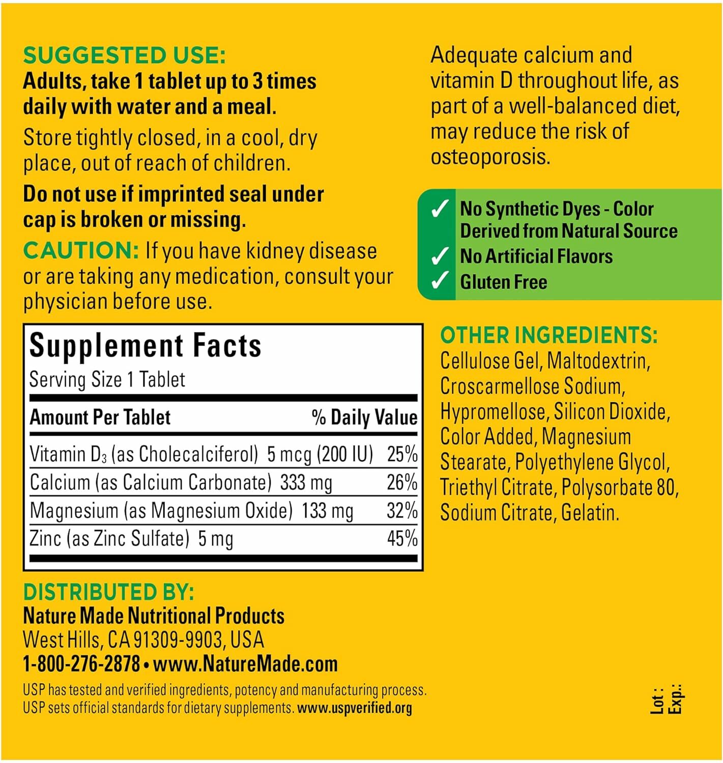 [現貨] 萊萃美鈣鎂鋅綜合錠 300錠 +維他命D3 Nature Made Calcium Magnesium Zinc