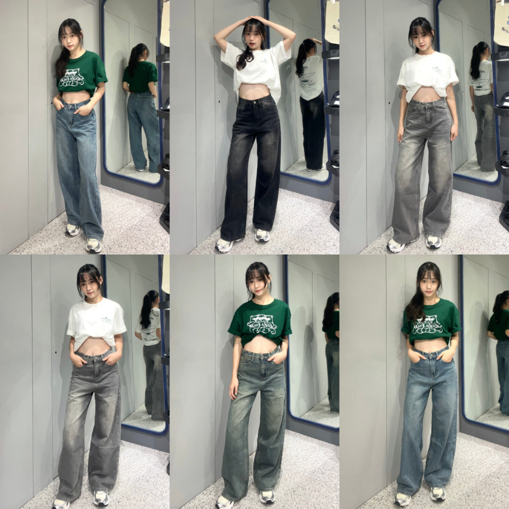 8733 女款簡約直筒牛仔褲