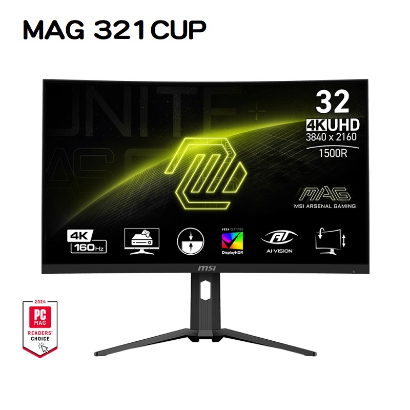 米特3C數位–MSI 微星 MAG 321CUP 31.5吋 曲面螢幕/1500R/VA/4K/160Hz